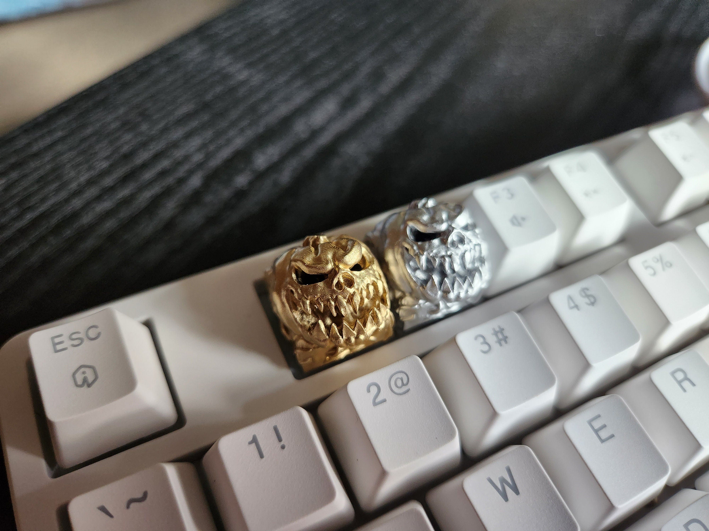 Hollow Pumpkin Metallic Keycap - Hand Painted Cute Keycap Designs, My Hero, Cherry MX