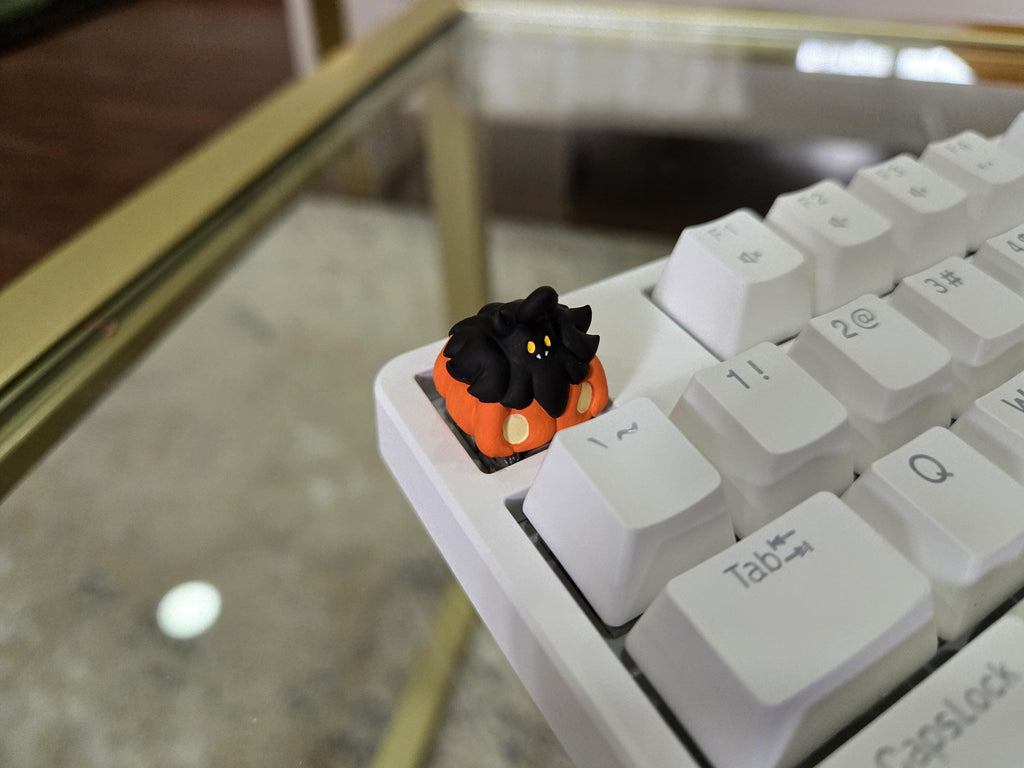 Anime Pumpkaboo Keycap - Halloween Hand Painted Cute Keycap Designs, Cherry MX