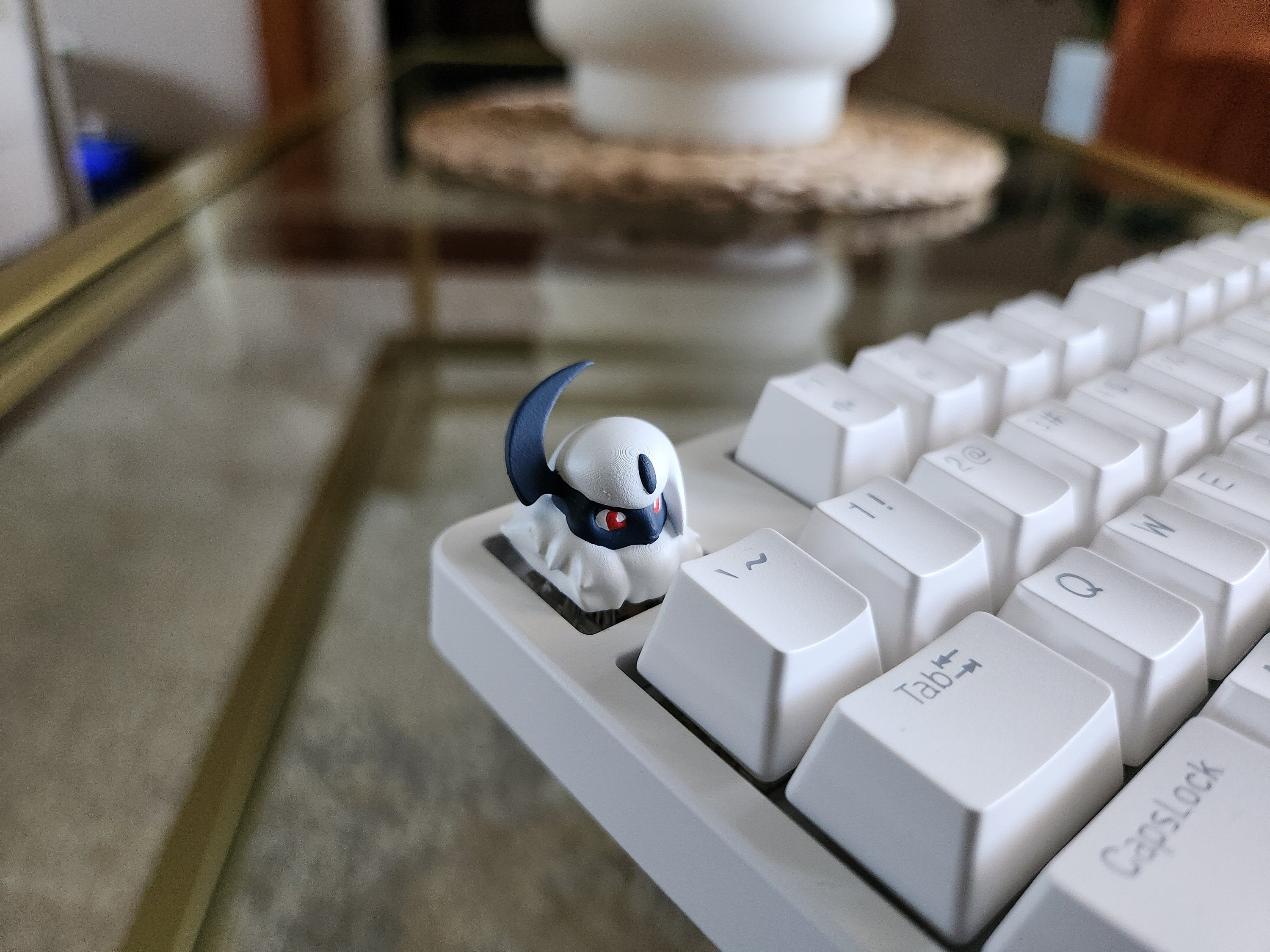 Anime Absol Keycap - Hand Painted Cute Keycap Designs, Cherry MX