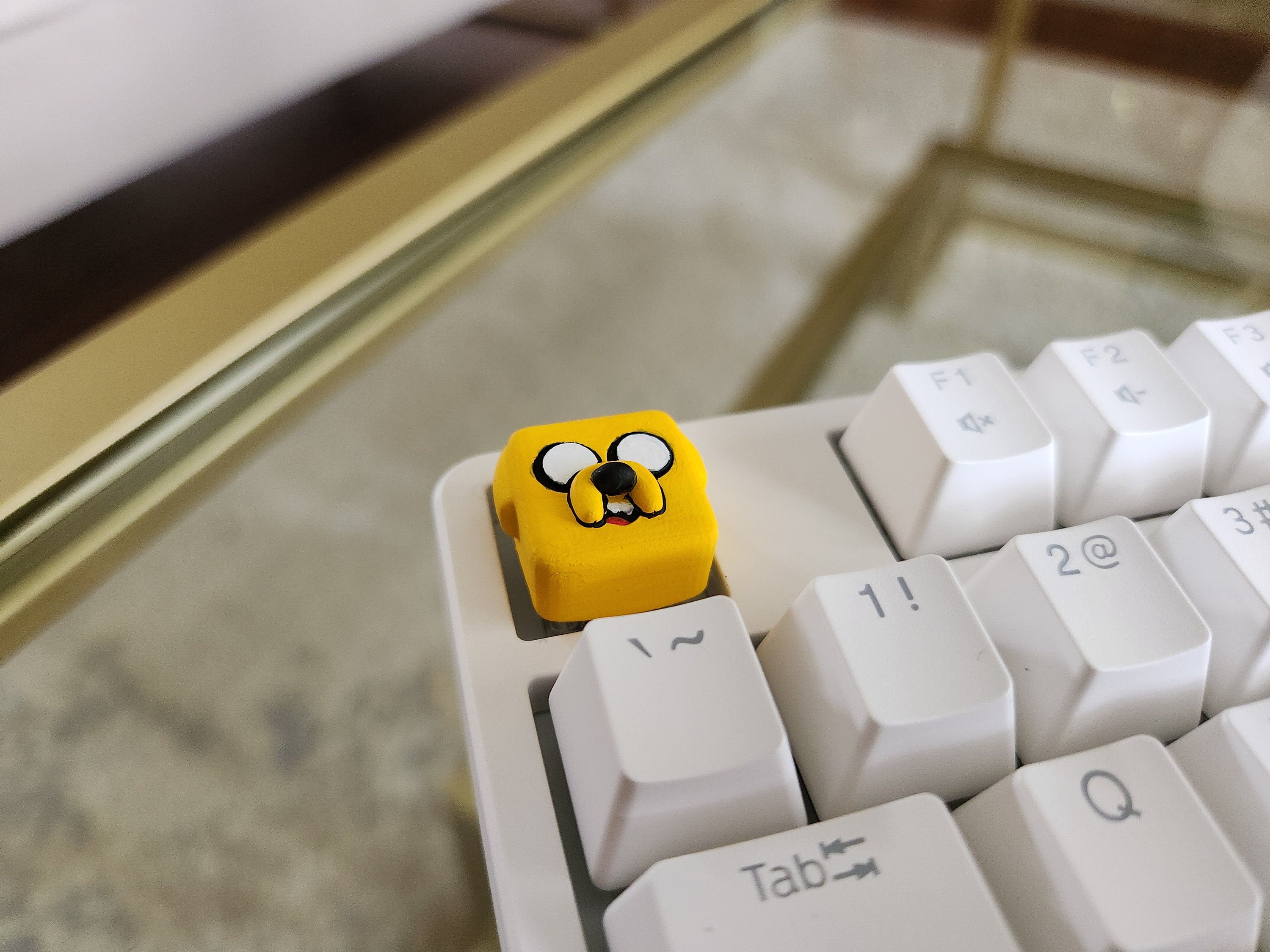 Adventure Time Jake Keycap - Hand Painted, Cute Keycap Designs, Cherry MX