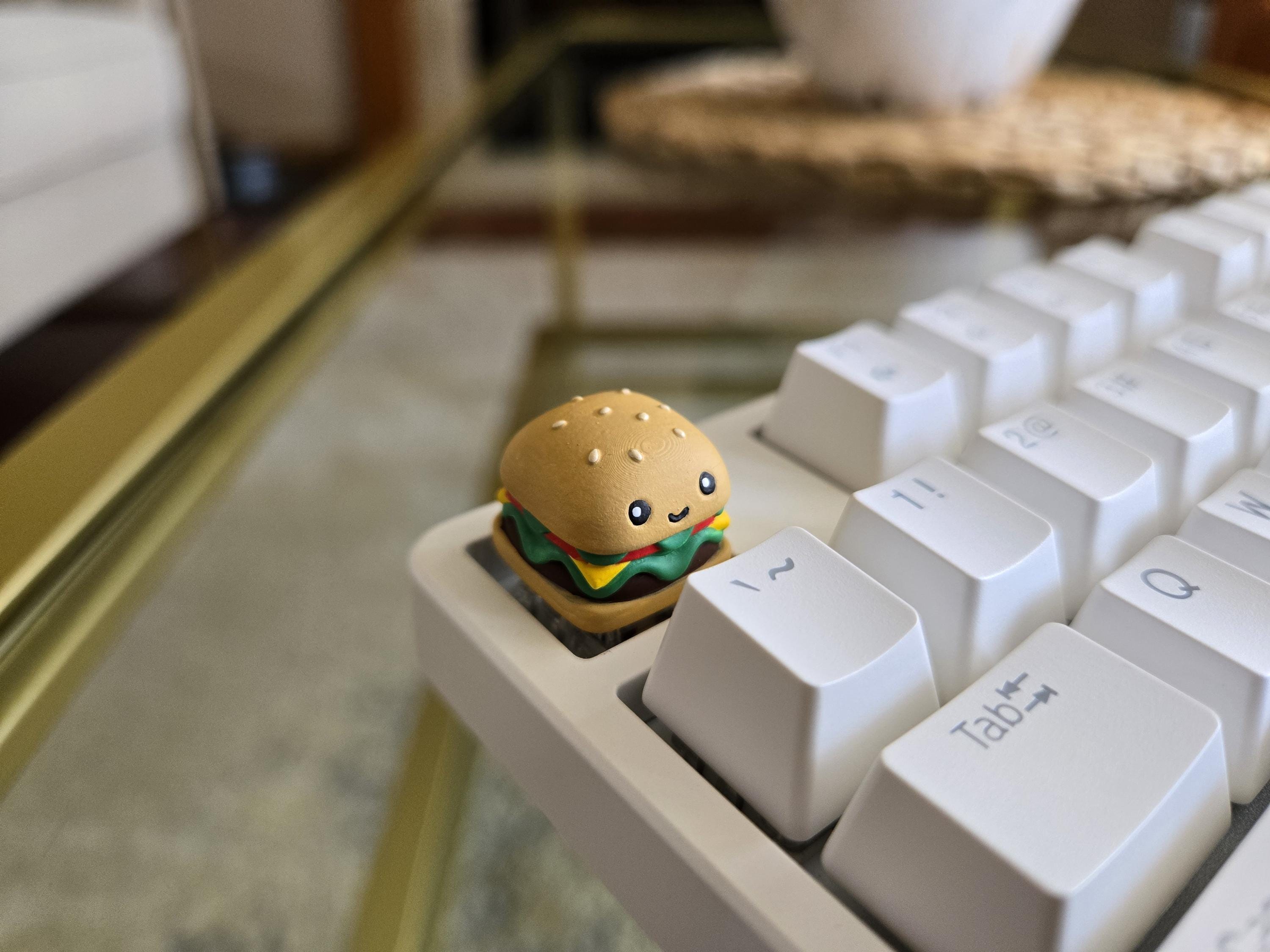 Burger Food Keycap - Hand Painted Cute Keycap Designs, Cherry MX