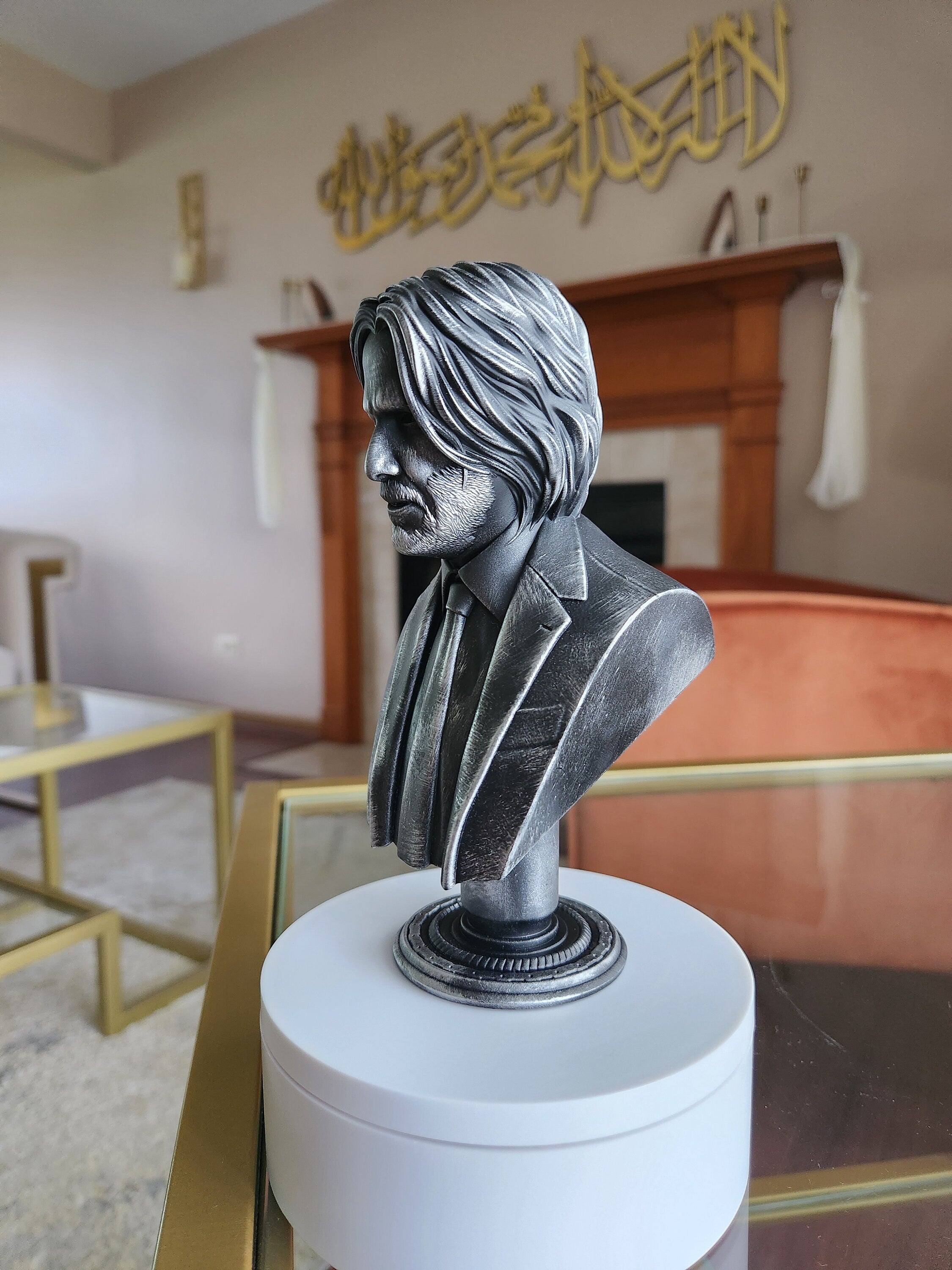 John Wick Bust - Perfect for Action Collectors! - Hand Painted, 6.5" Tall