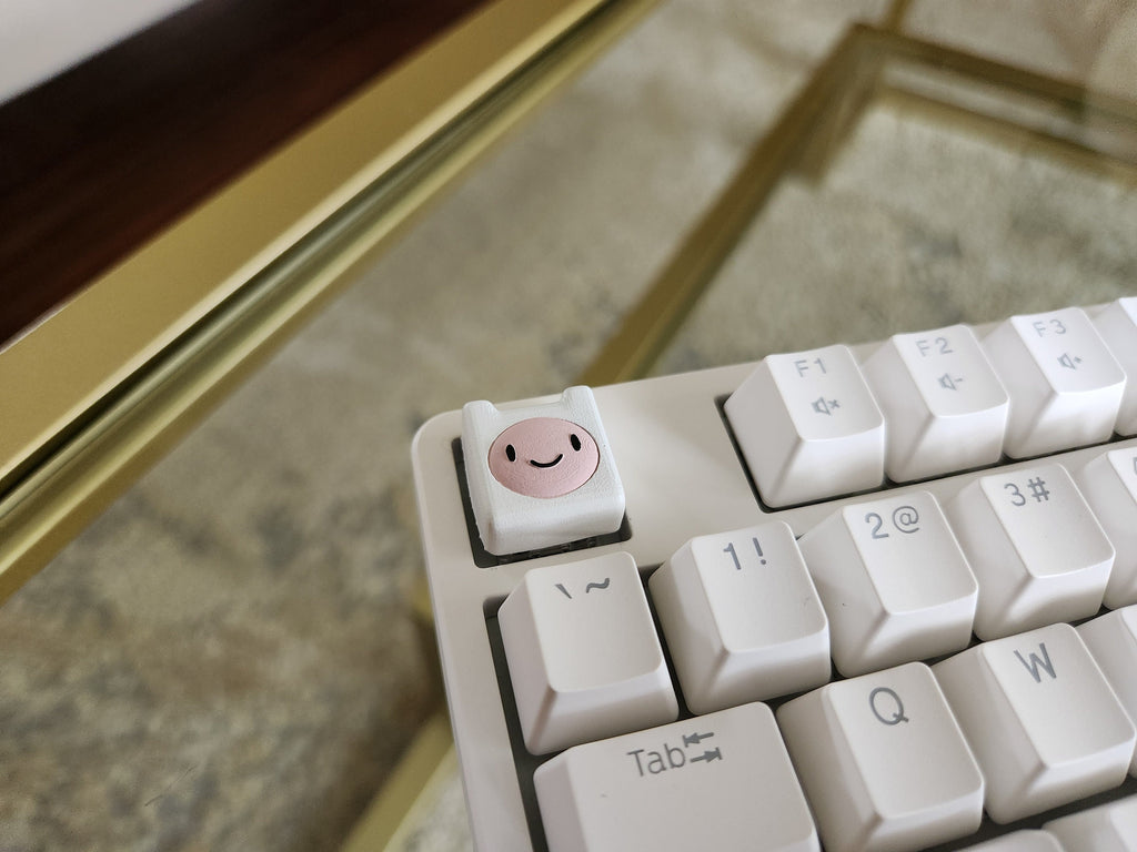 Adventure Time Finn Keycap - Hand Painted, Cute Keycap Designs, Cherry MX
