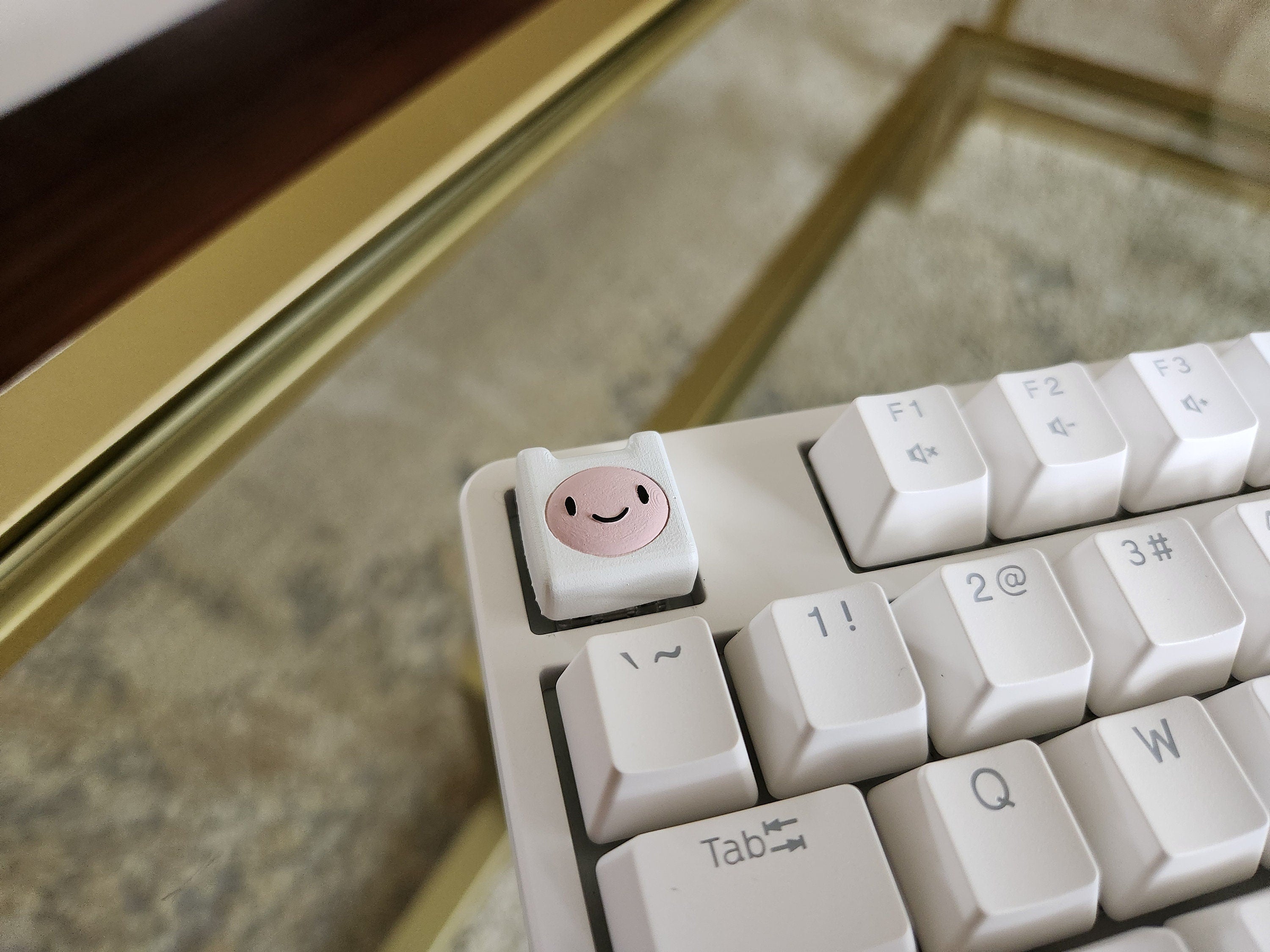 Adventure Time Finn Keycap - Hand Painted, Cute Keycap Designs, Cherry MX