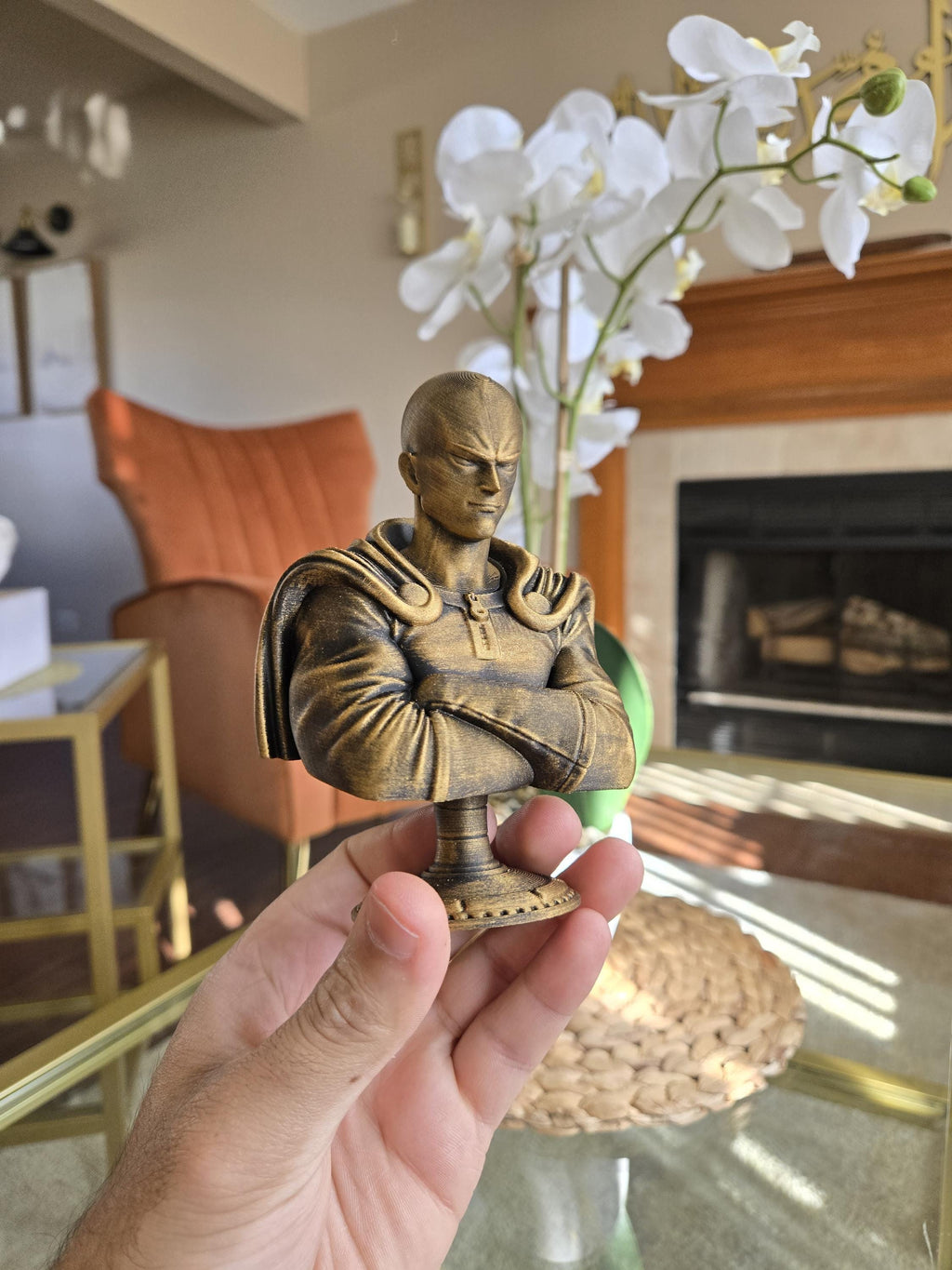 One Punch Anime Bust Figure - Perfect for Anime Collectors! - Hand Painted, 5" Tall