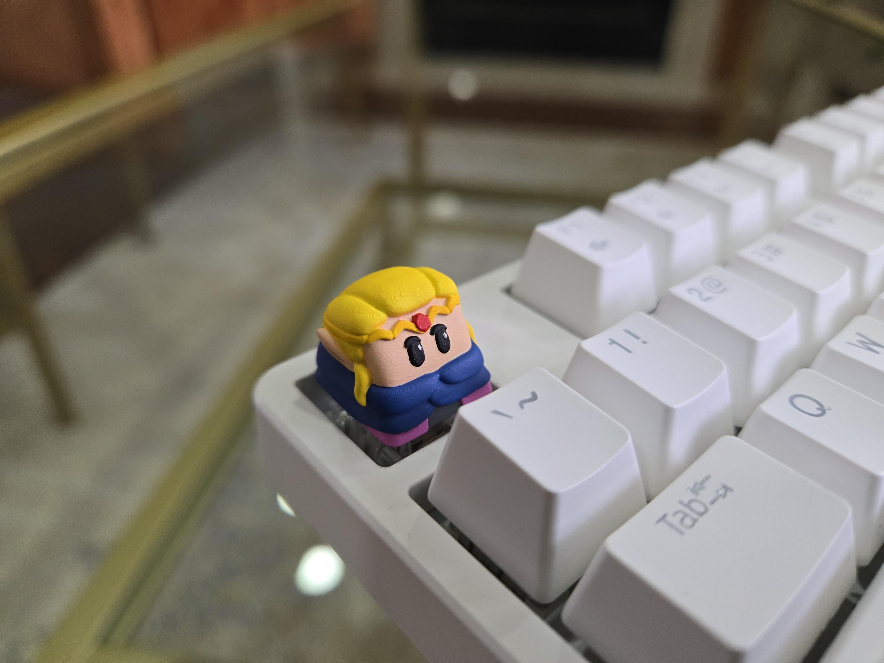 Princess Zelda Fanart Keycap - Hand Painted Cute Keycap Designs, Cherry MX