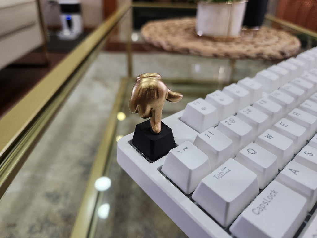 Golden Glove Finger Keycap - Hand Painted Cute Keycap Designs, Cherry MX