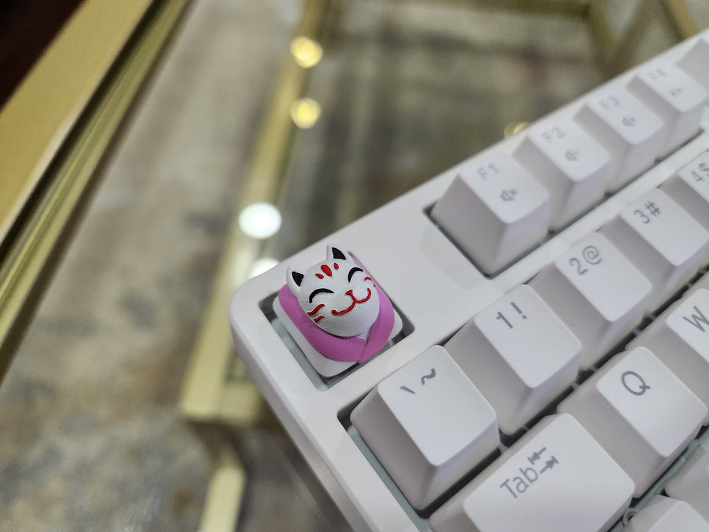 Kitsune Japanese Keycap - Hand Painted, Cute Keycap Designs, Cherry MX