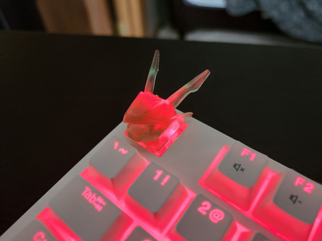 Video Game Keycap - Clear Transparent Cute Keycap Designs, Cherry MX, Multiple Colors, Hiko3D