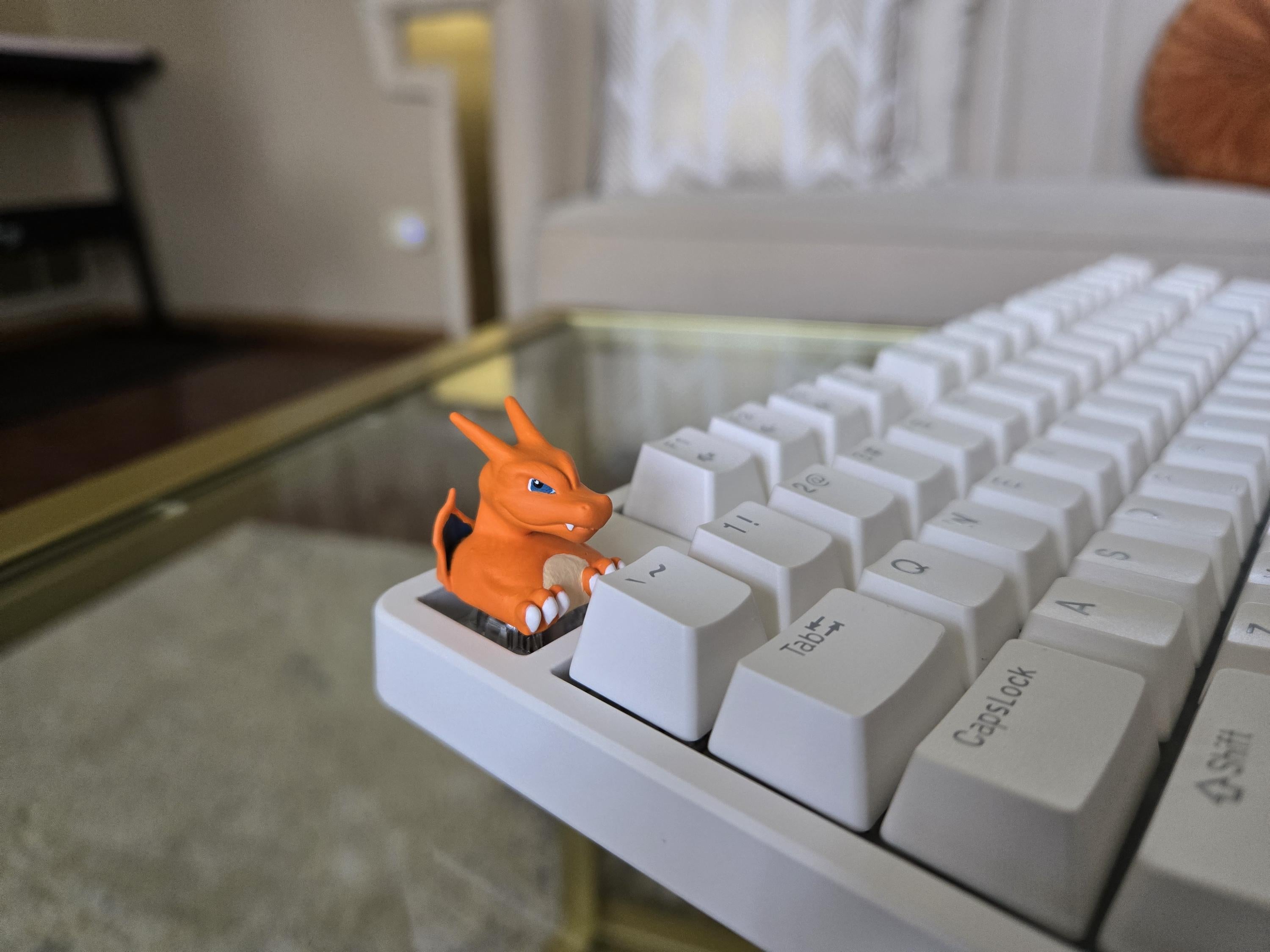 Anime Charizard Keycap - Hand Painted Cute Keycap Designs, Cherry MX