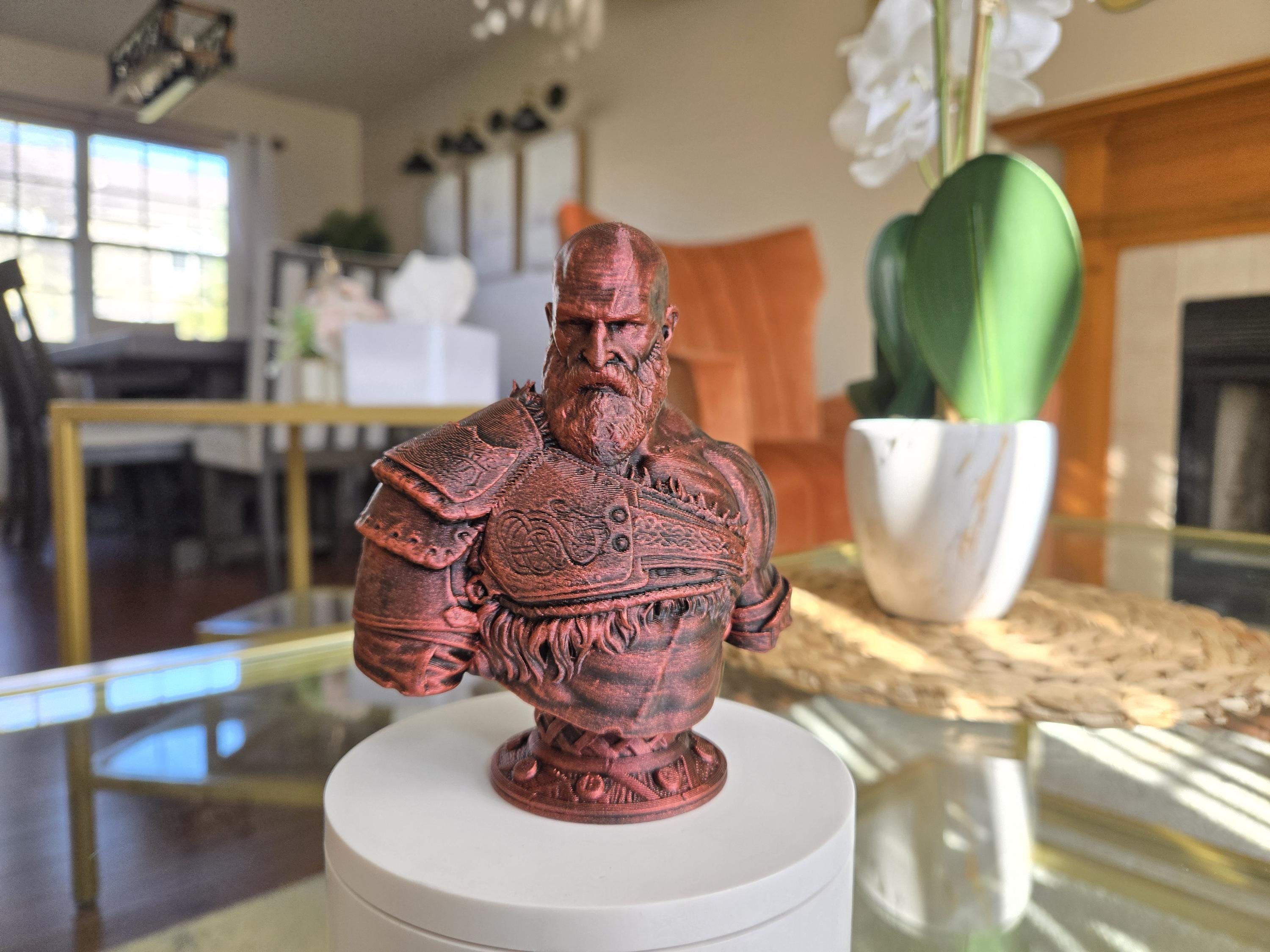 Kratos Video Game Bust Figure - Perfect for Anime Collectors! - Hand Painted, 5" Tall