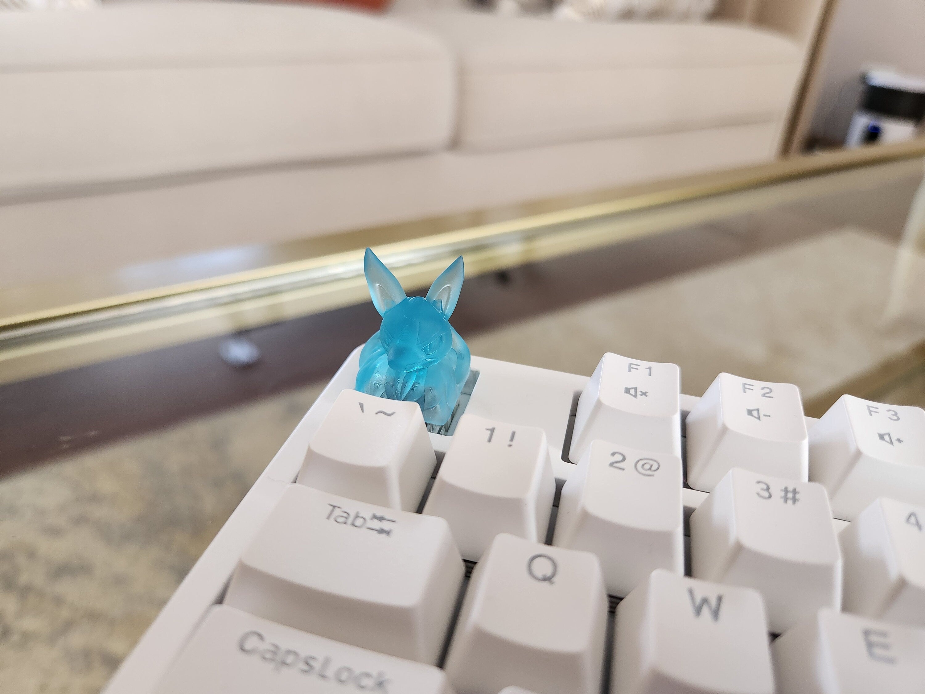 Anime Snorlax Keycap - Clear Transparent Cute Keycap Designs, Cherry MX, Multiple Colors