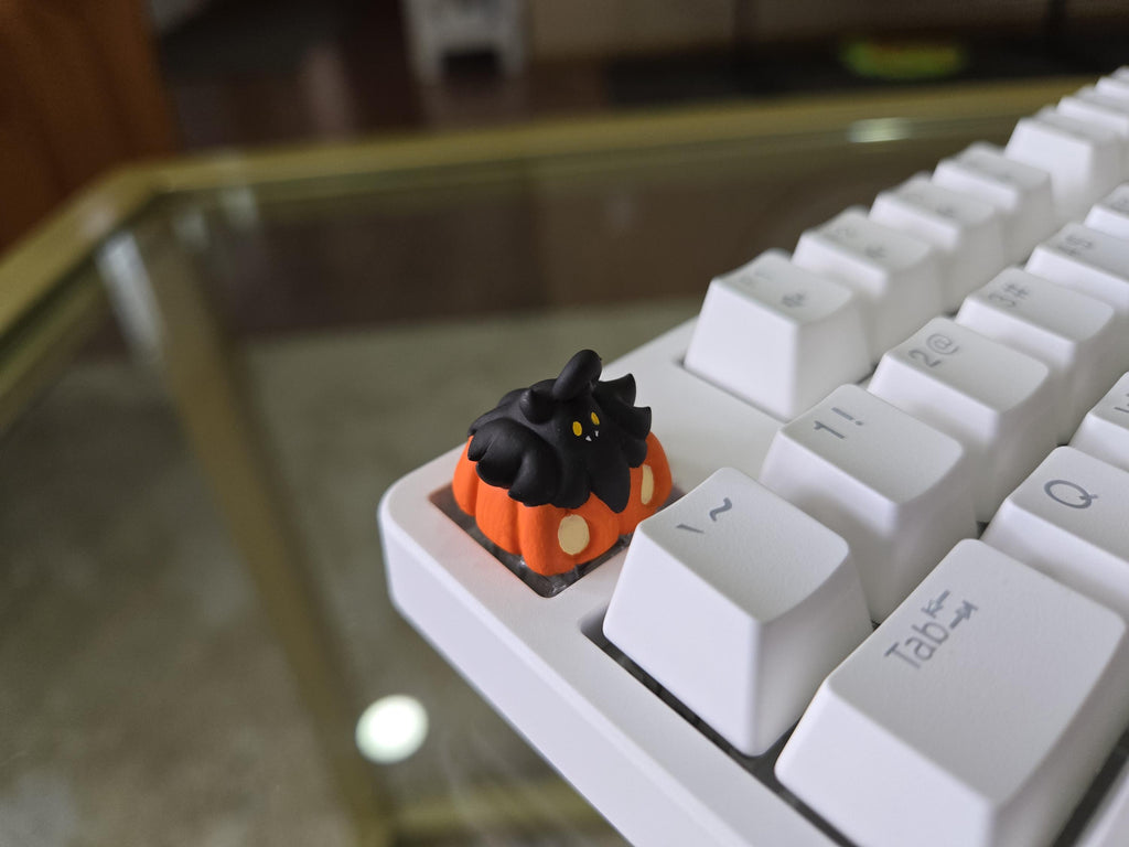 Anime Pumpkaboo Keycap - Halloween Hand Painted Cute Keycap Designs, Cherry MX