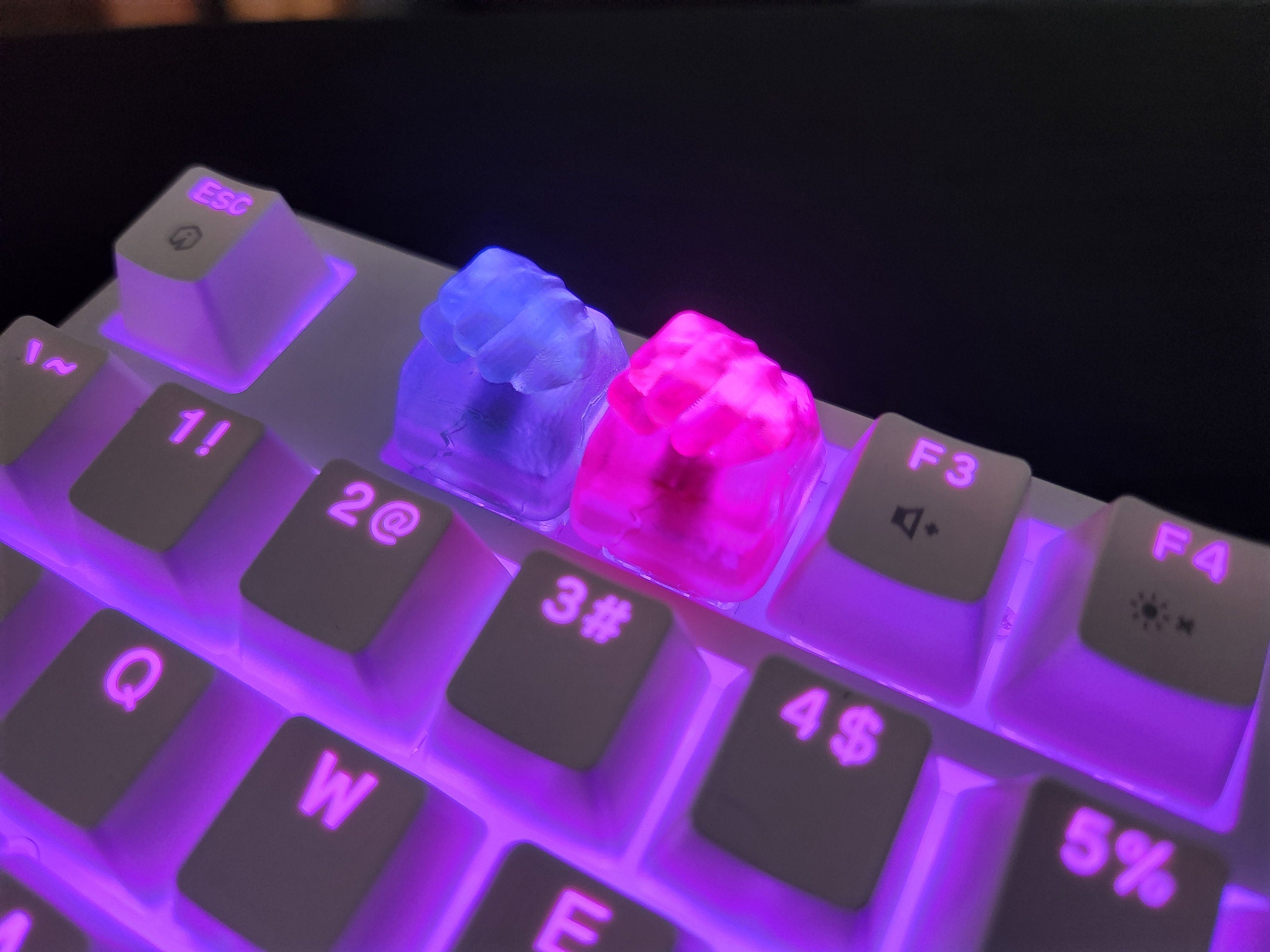 Smash Fist Keycap - Clear Transparent Cute Keycap Designs, Cherry MX, Multiple Colors