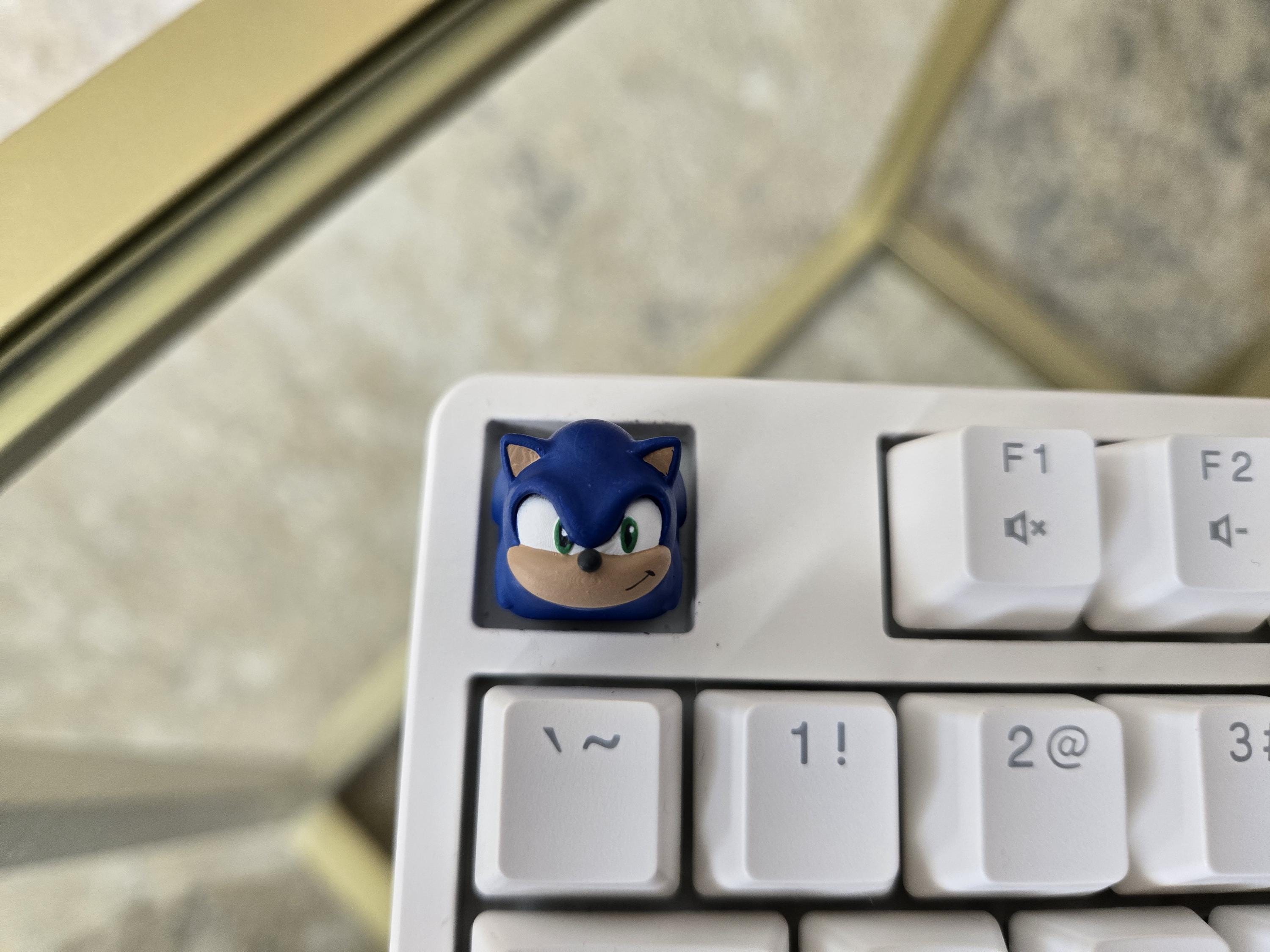 Sonic Videogame Keycap - Hand Painted, Cute Keycap Designs, Cherry MX