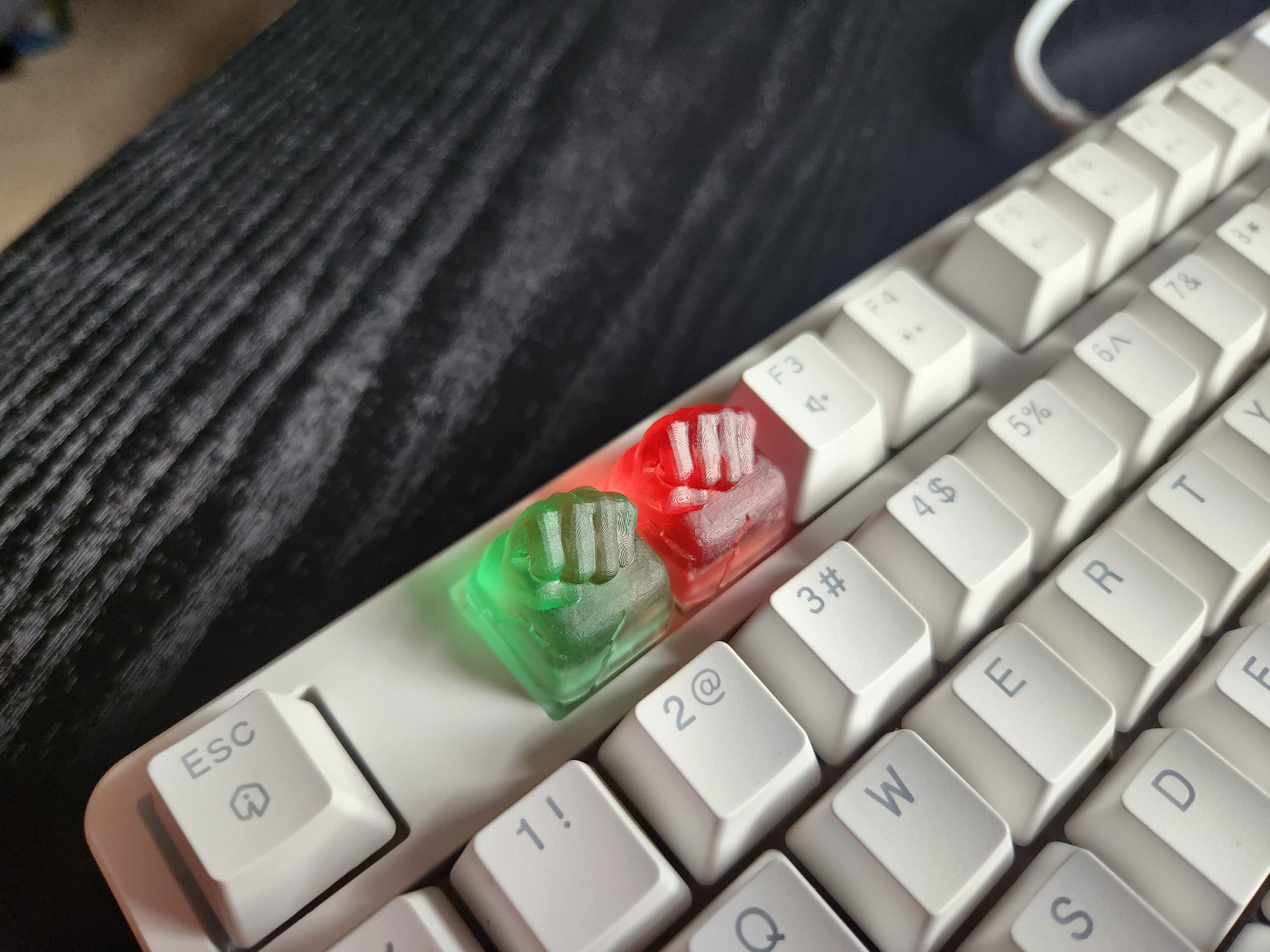 Smash Fist Keycap - Clear Transparent Cute Keycap Designs, Cherry MX, Multiple Colors