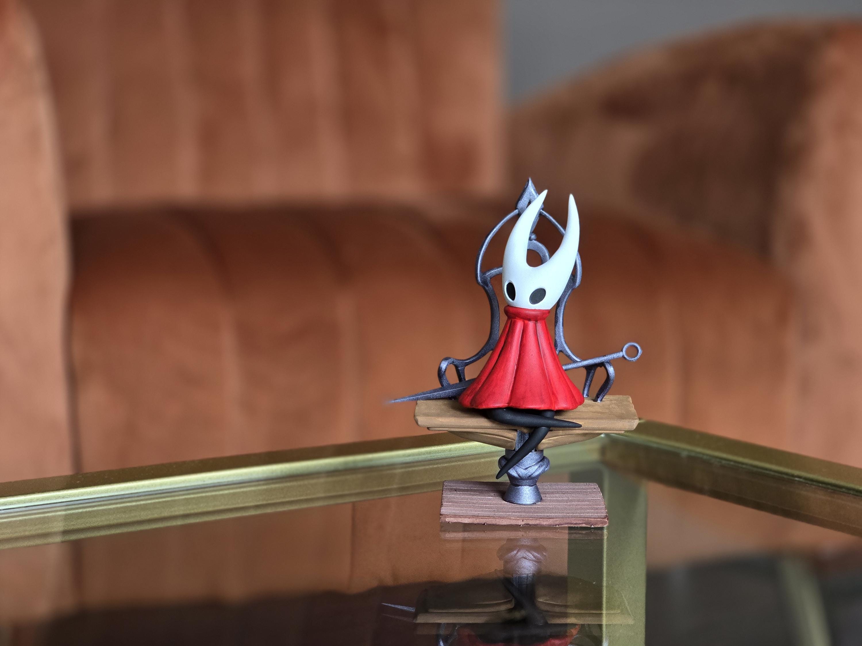 Hollow Knight Silksong Hornet on Bench Hand Painted Figure - Full Size 3D Figure Fan Art 4.5" Tall