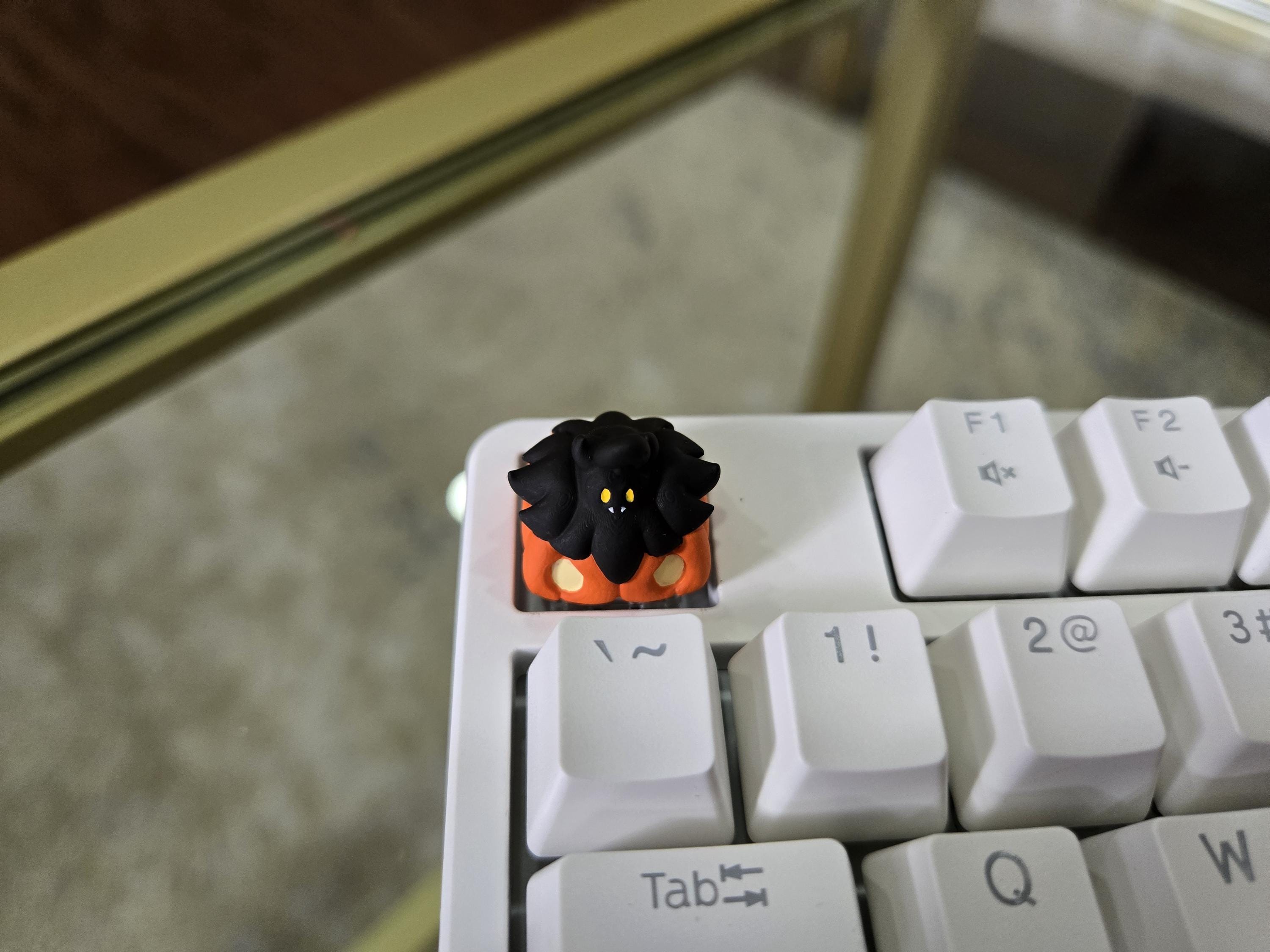 Anime Pumpkaboo Keycap - Halloween Hand Painted Cute Keycap Designs, Cherry MX