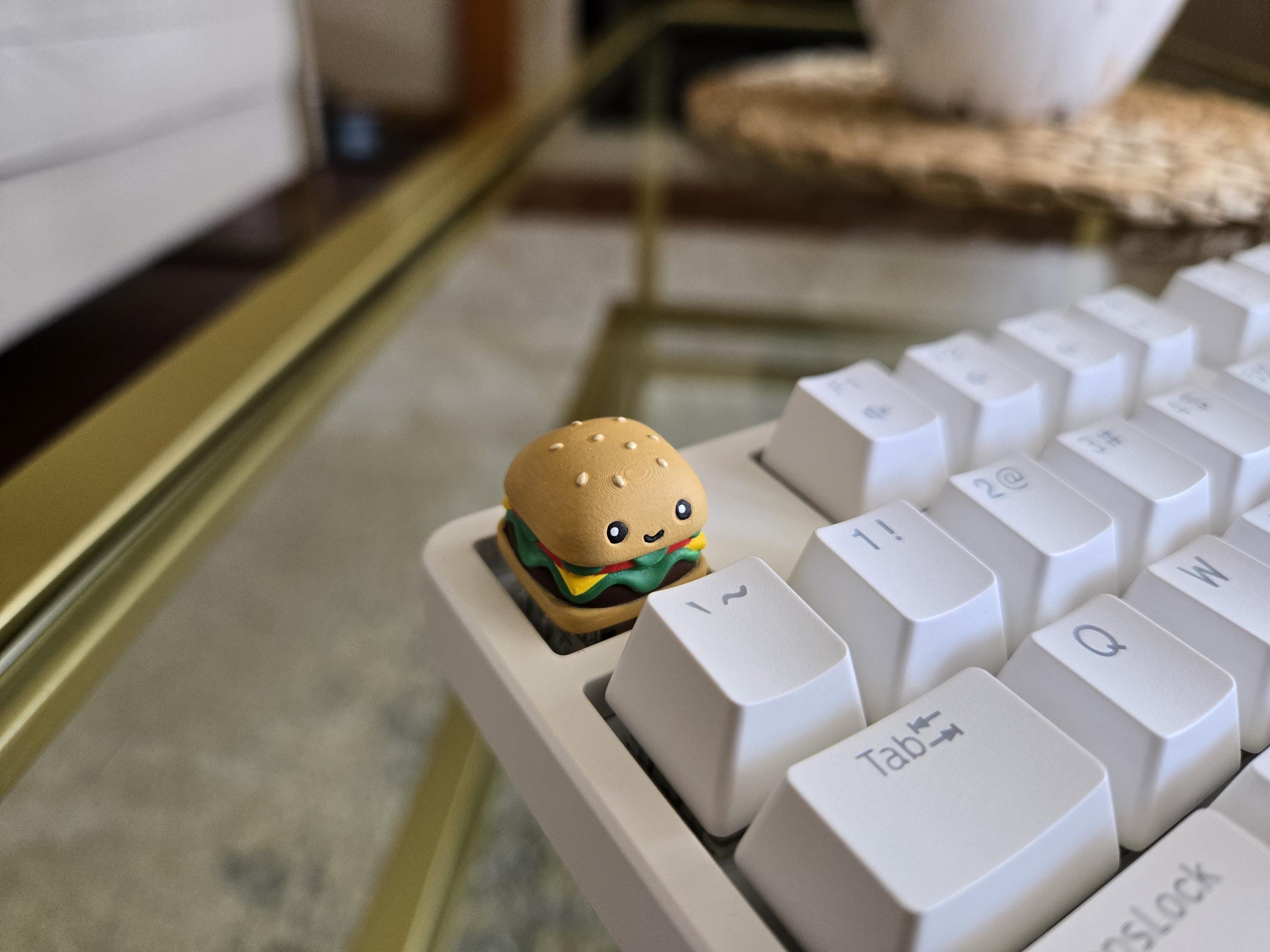 Burger Food Keycap - Hand Painted Cute Keycap Designs, Cherry MX