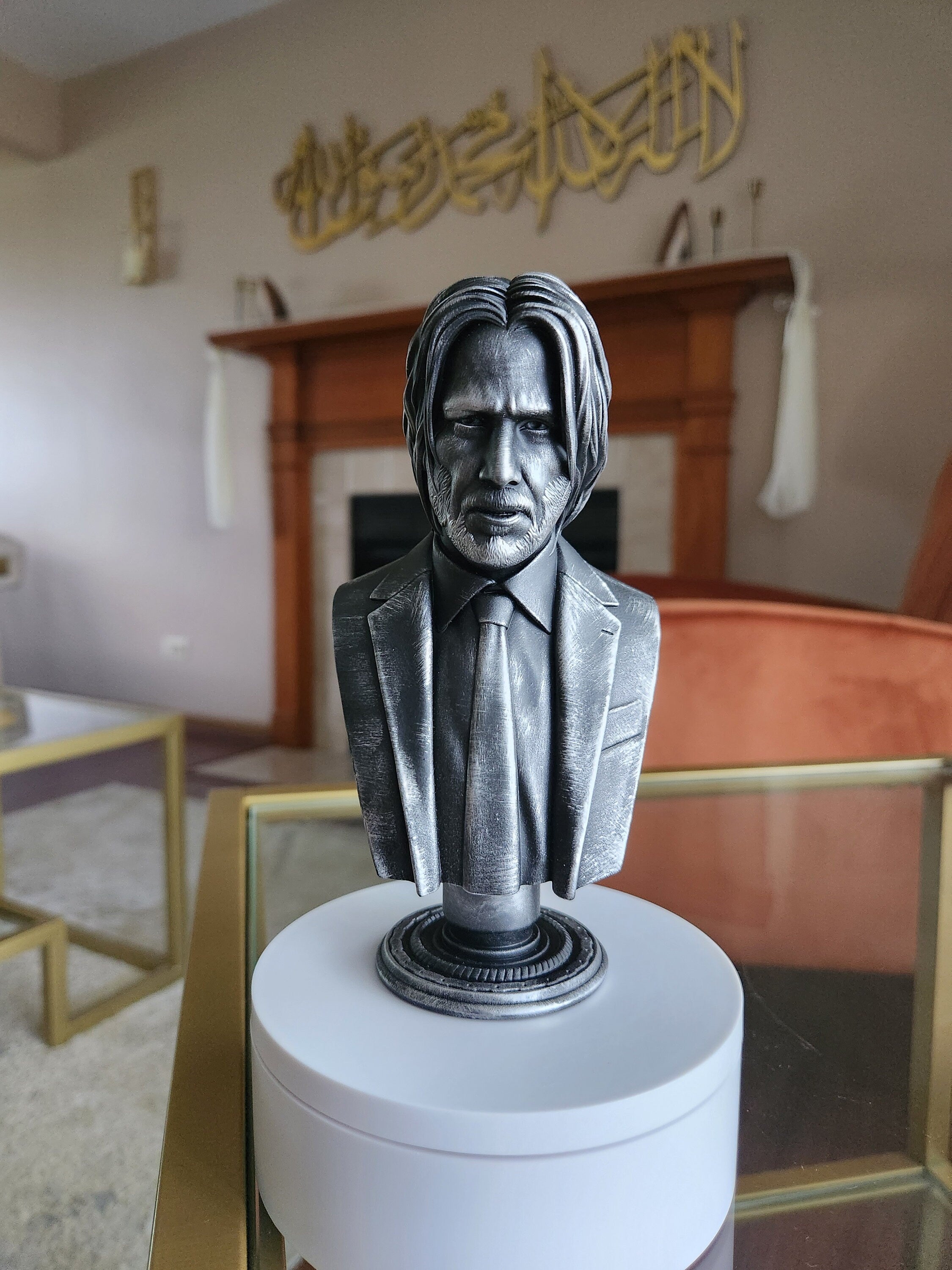 John Wick Bust - Perfect for Action Collectors! - Hand Painted, 6.5" Tall