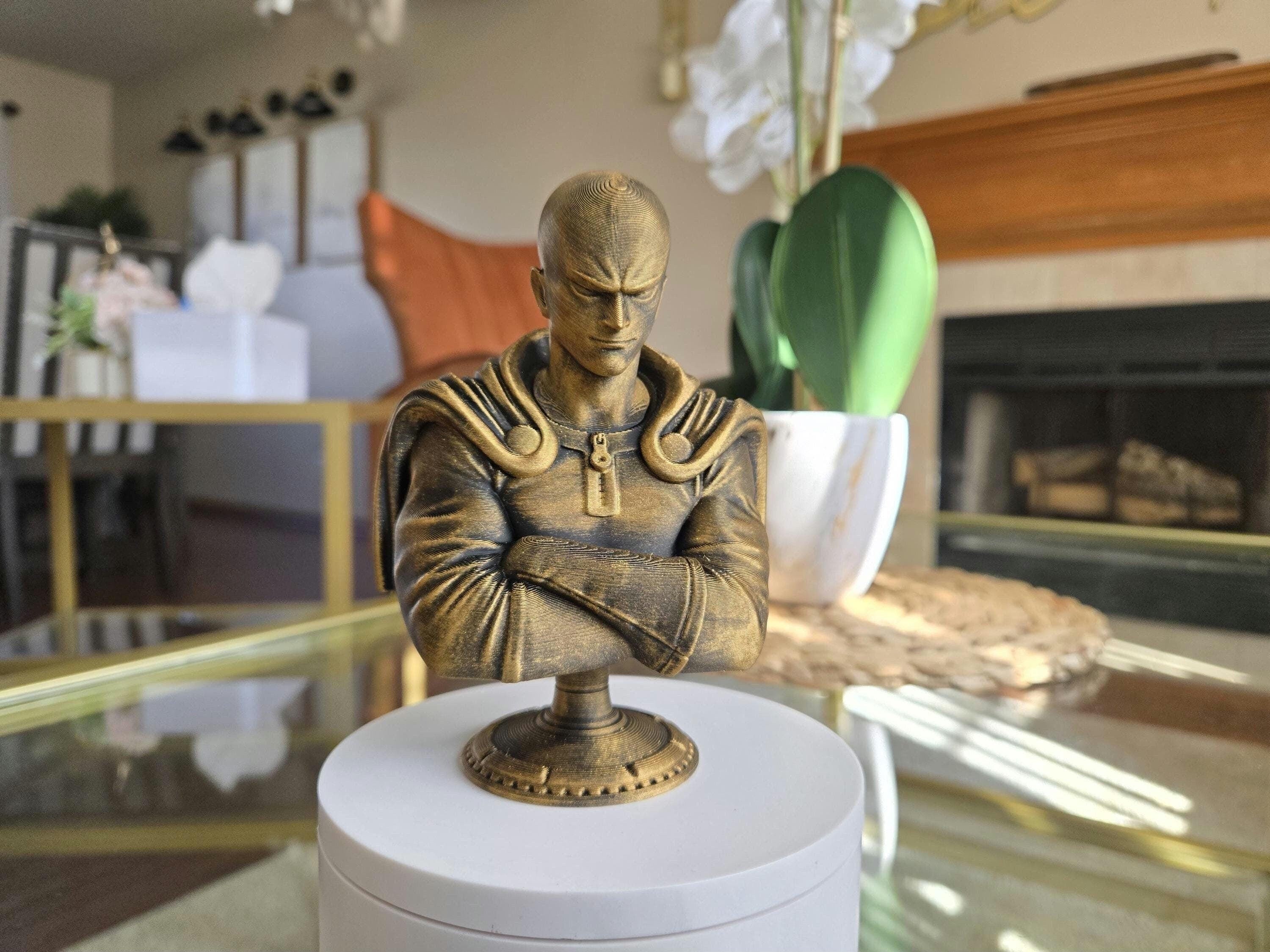 One Punch Anime Bust Figure - Perfect for Anime Collectors! - Hand Painted, 5" Tall