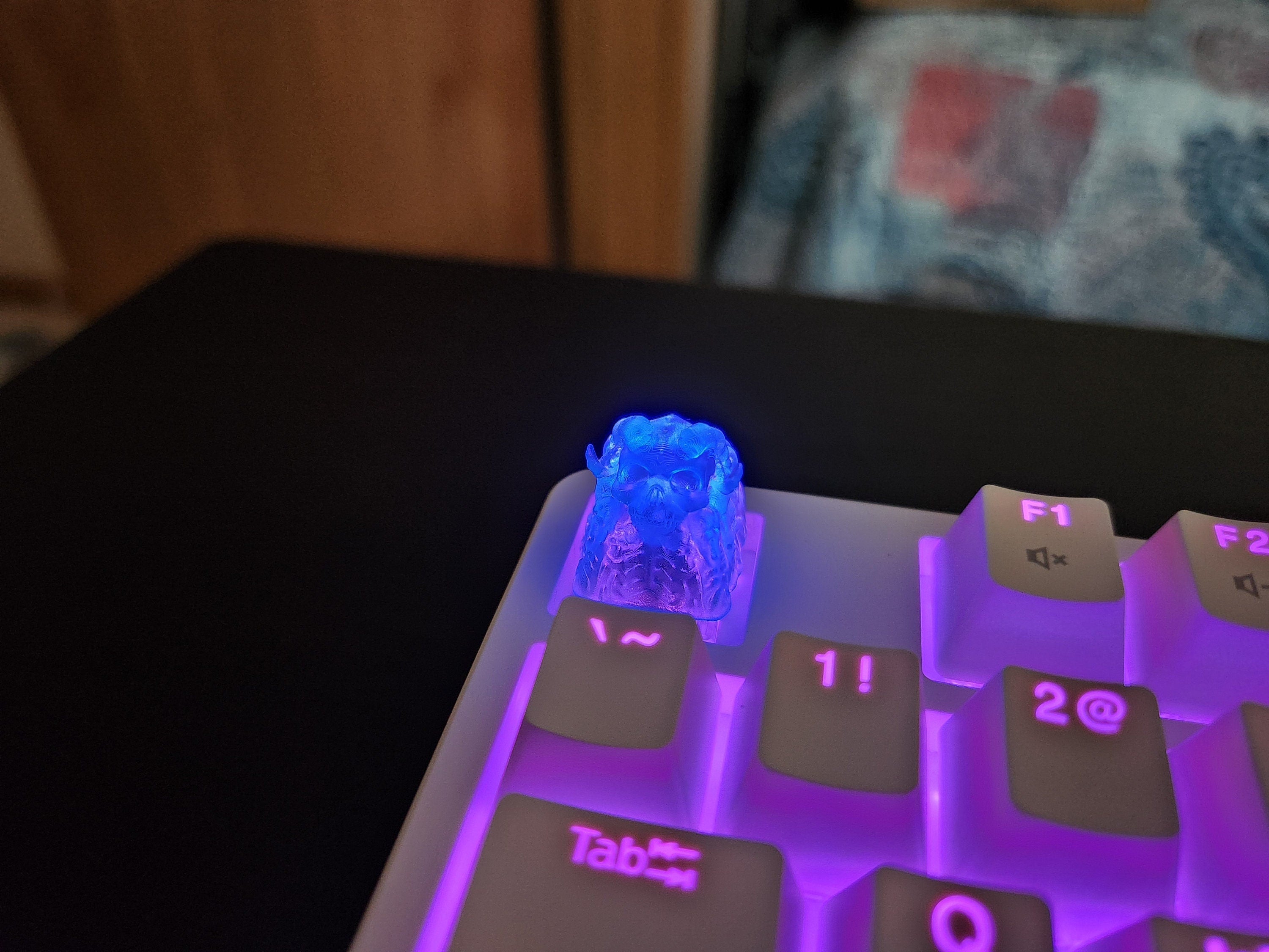 Demon Skull Keycap - Clear Transparent Cute Keycap Designs, Cherry MX, Multiple Colors