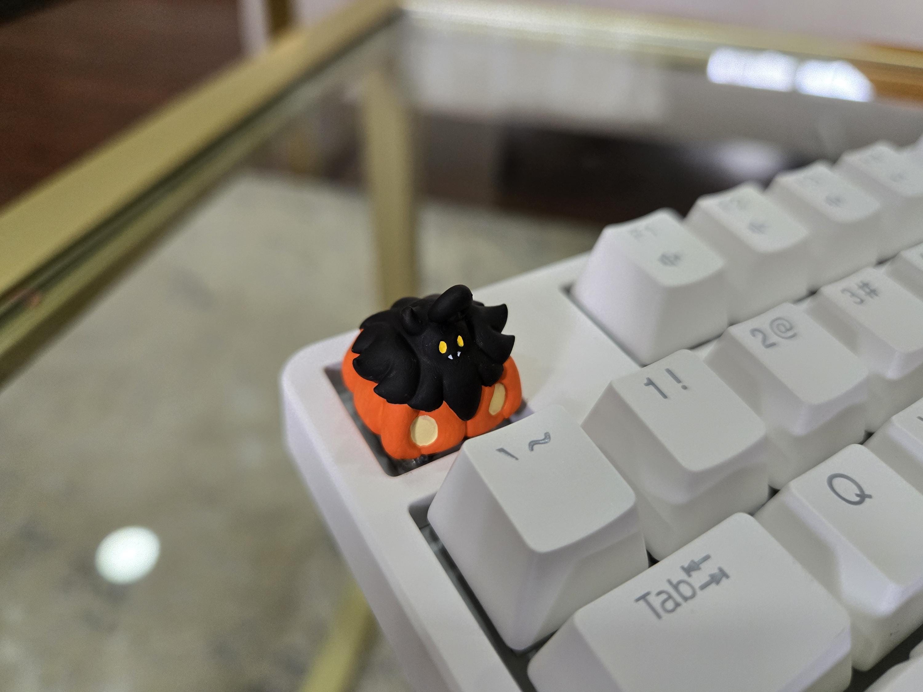 Anime Pumpkaboo Keycap - Halloween Hand Painted Cute Keycap Designs, Cherry MX