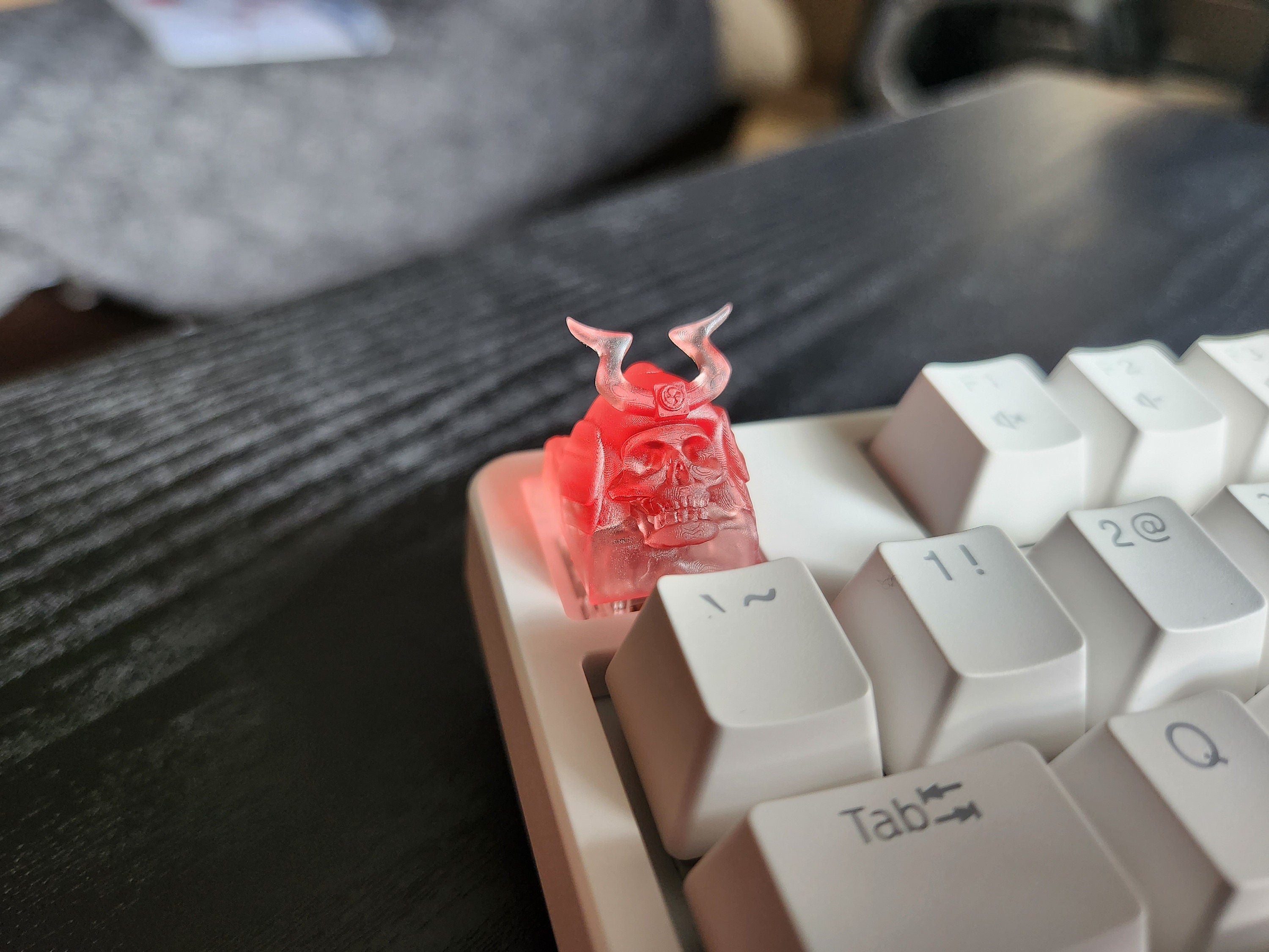 Skeleton Samurai Keycap - Clear Transparent Cute Keycap Designs, Cherry MX, Multiple Colors
