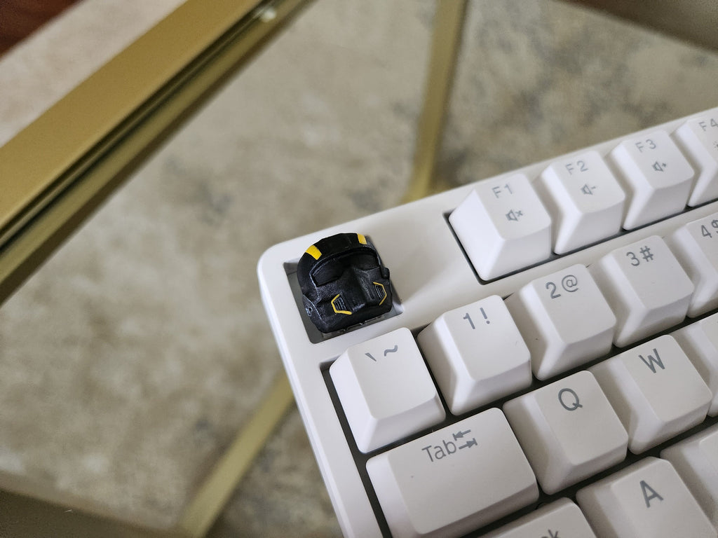Helldivers Helmet Keycap - Hand Painted, Cute Keycap Designs, Cherry MX