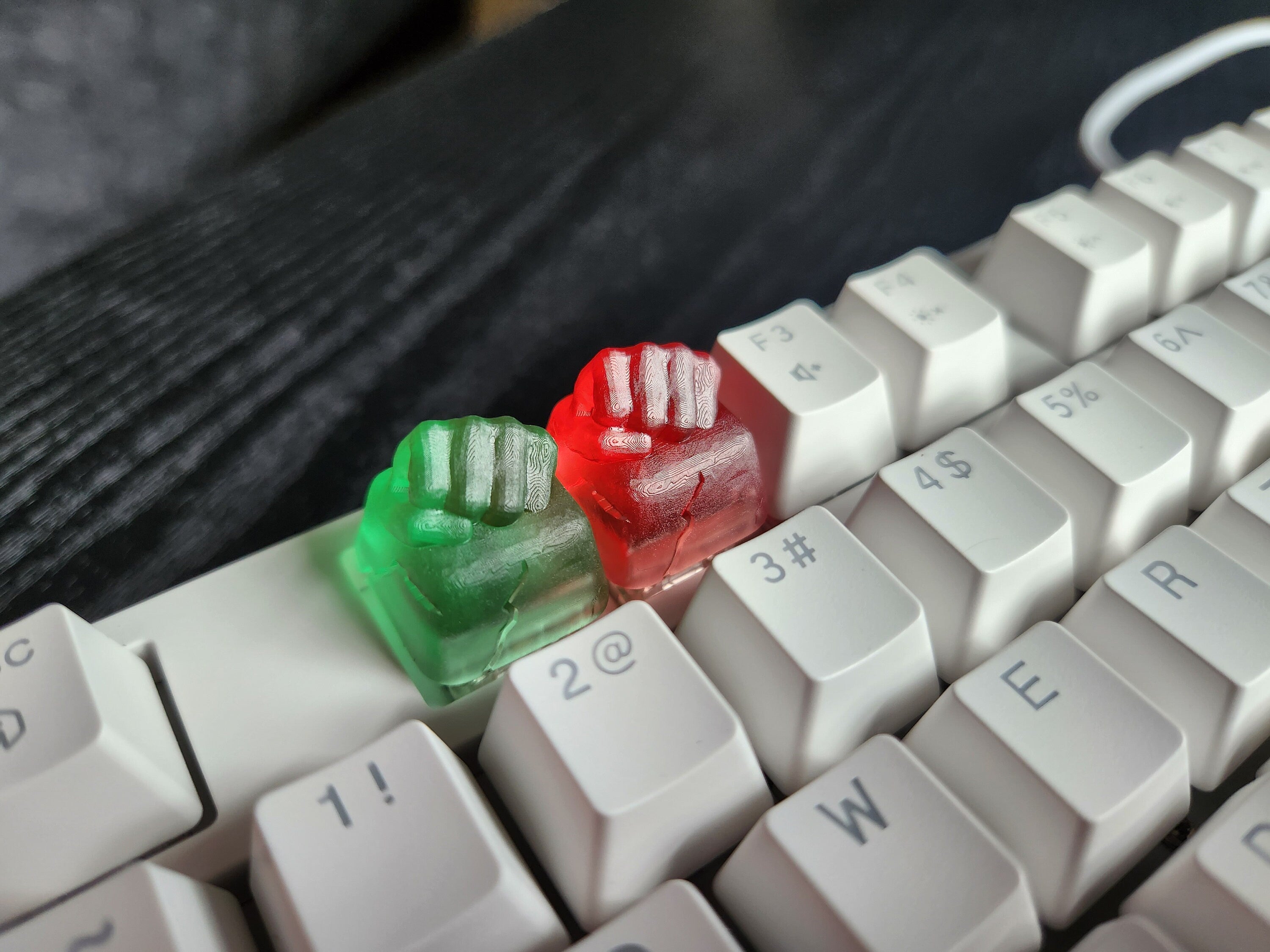 Smash Fist Keycap - Clear Transparent Cute Keycap Designs, Cherry MX, Multiple Colors