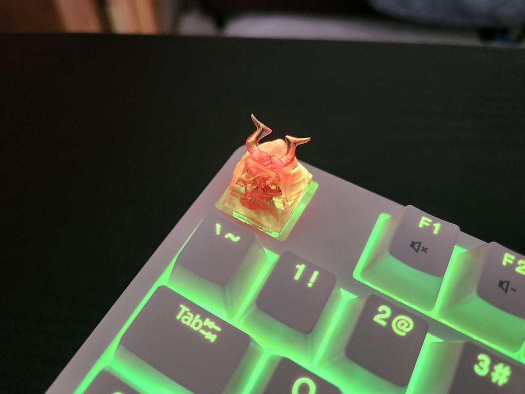 Skeleton Samurai Keycap - Clear Transparent Cute Keycap Designs, Cherry MX, Multiple Colors
