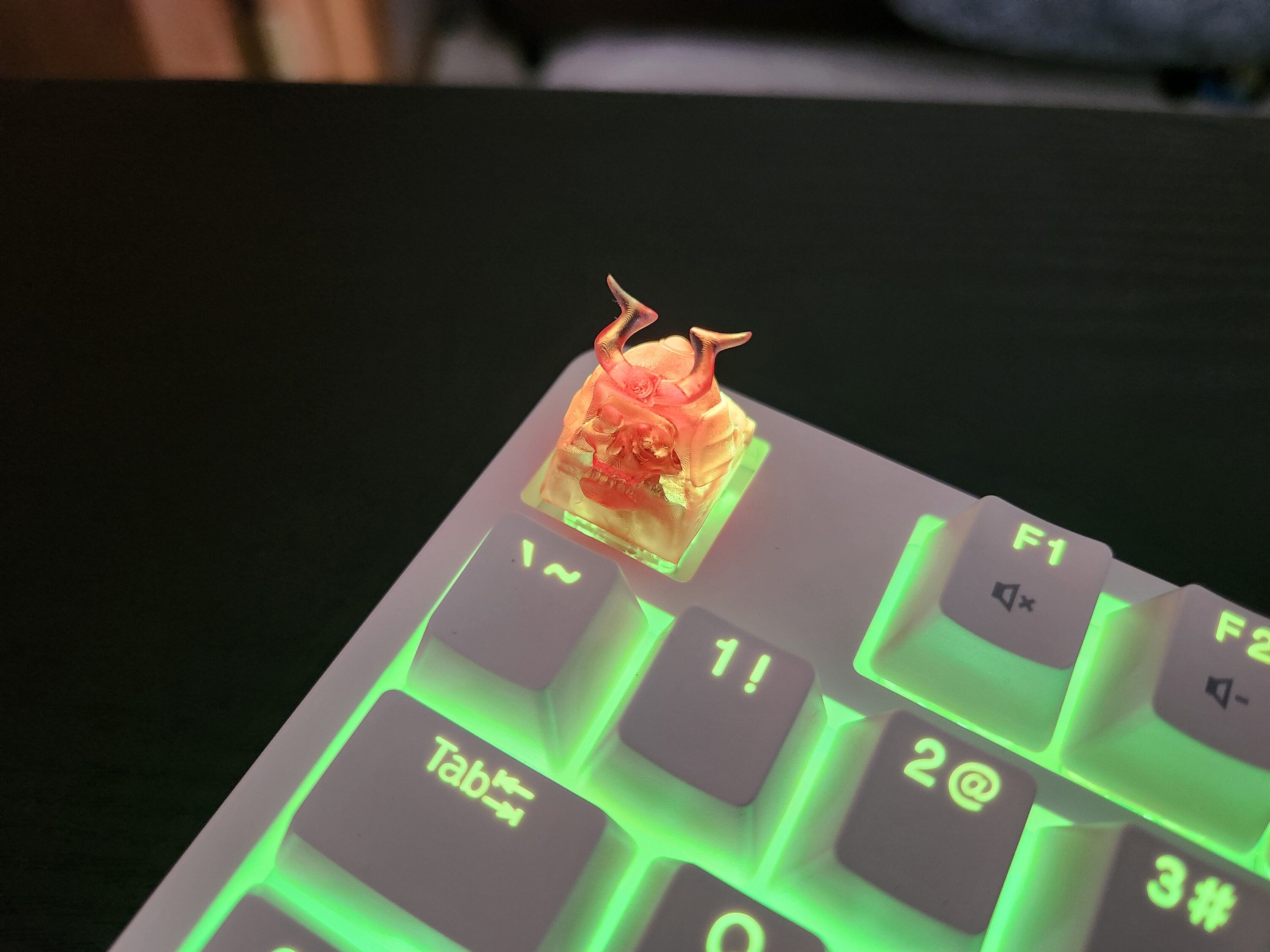 Skeleton Samurai Keycap - Clear Transparent Cute Keycap Designs, Cherry MX, Multiple Colors
