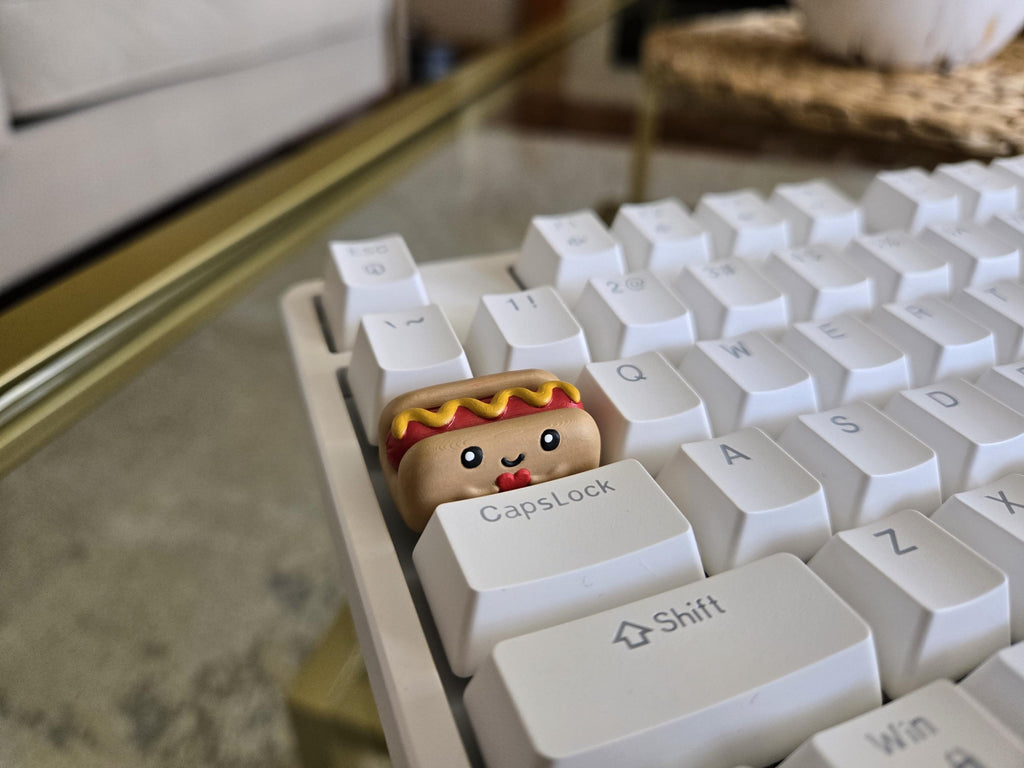 Hotdog Food Keycap - Hand Painted Cute Keycap Designs, Cherry MX