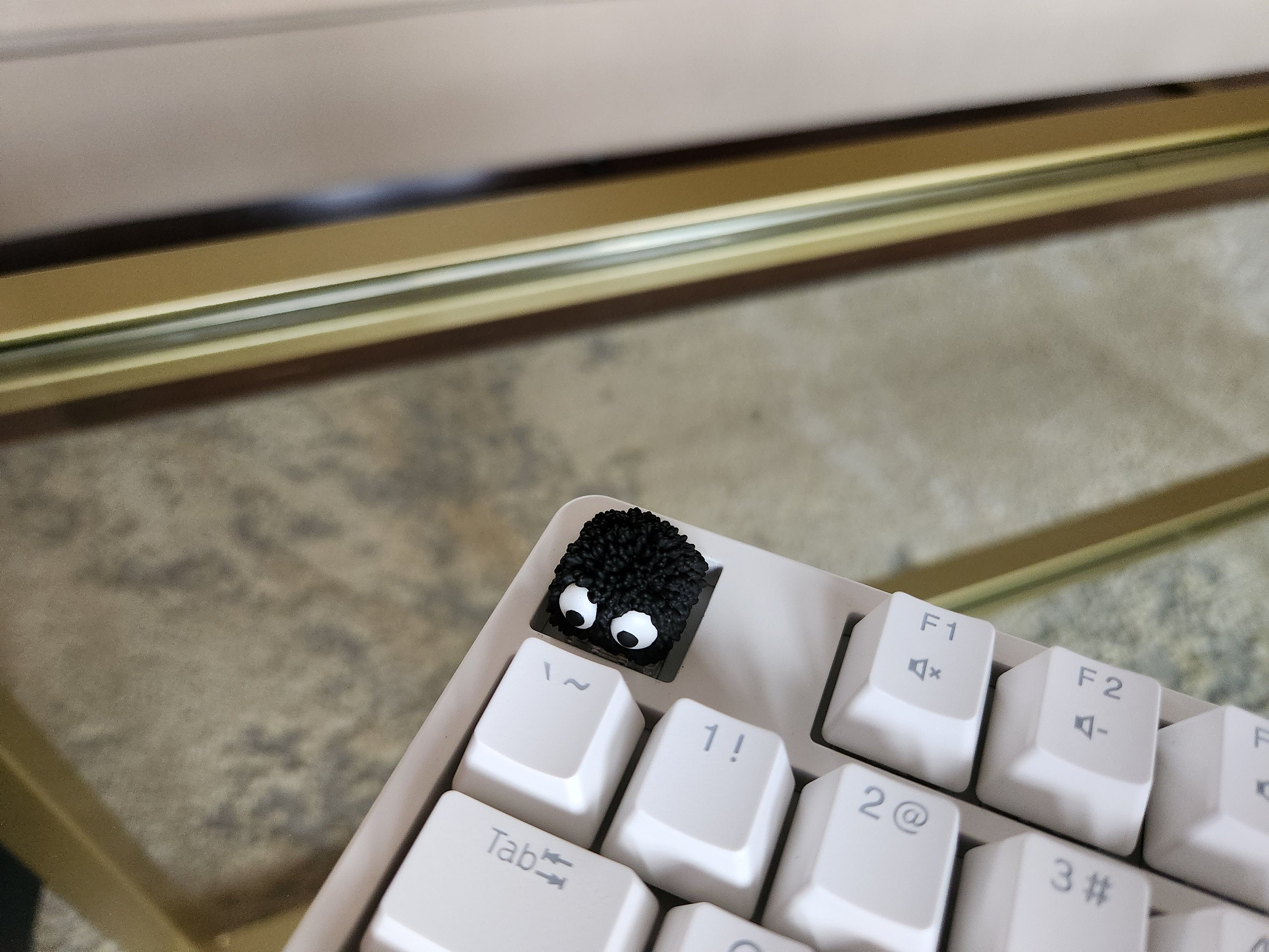 Soot Sprite Keycap - Hand Painted Cute Keycap Designs, Cherry MX