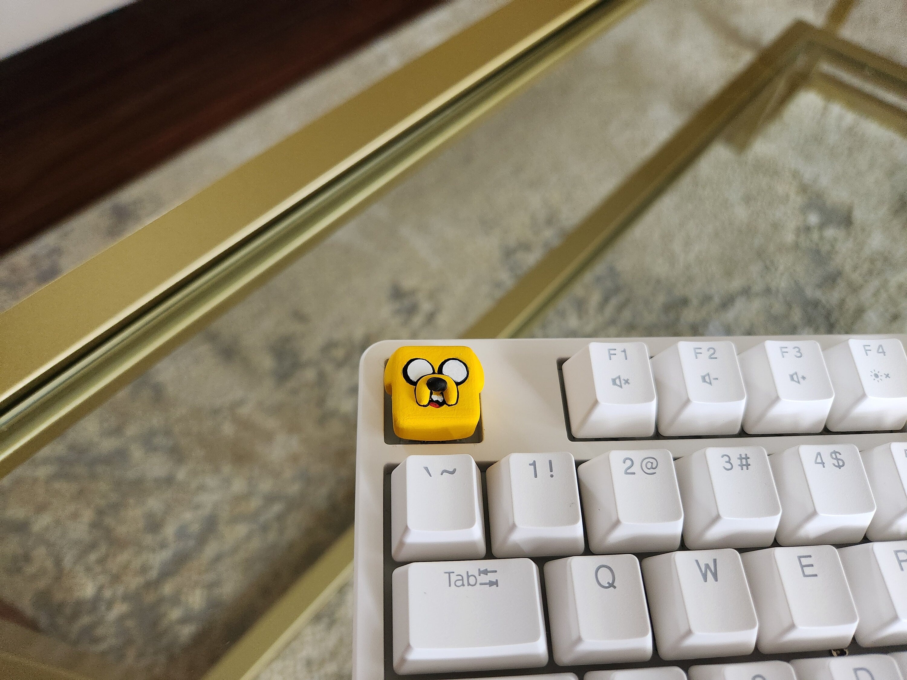 Adventure Time Jake Keycap - Hand Painted, Cute Keycap Designs, Cherry MX