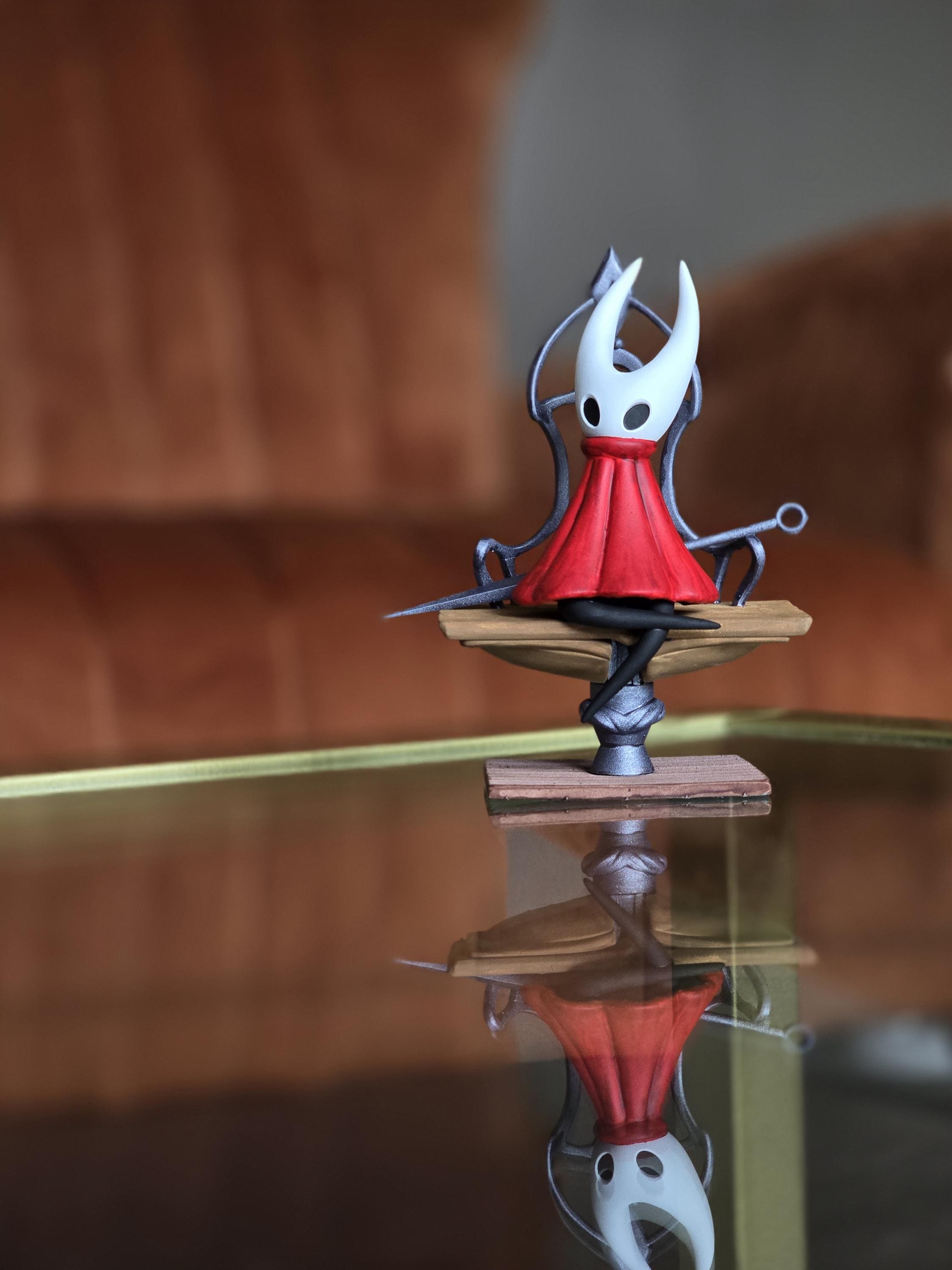 Hollow Knight Silksong Hornet on Bench Hand Painted Figure - Full Size 3D Figure Fan Art 4.5" Tall