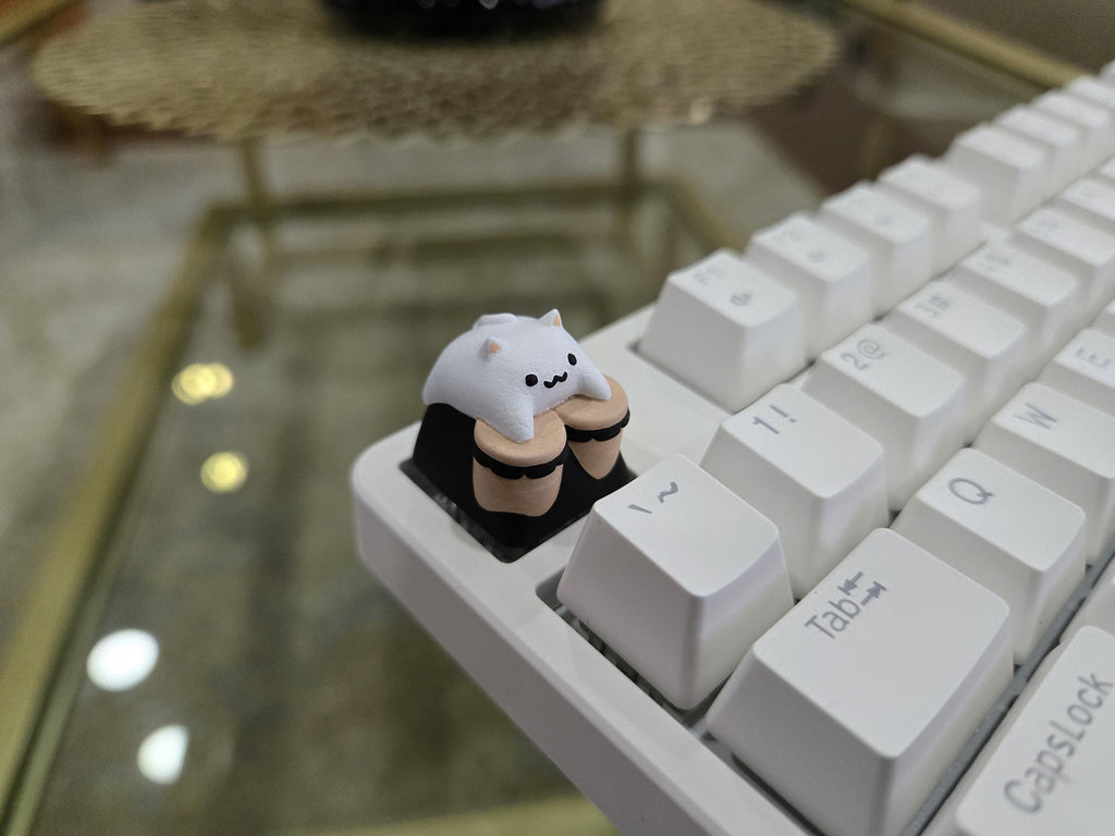 Bongo Cat Keycap - Hand Painted, Cute Keycap Designs, Cherry MX