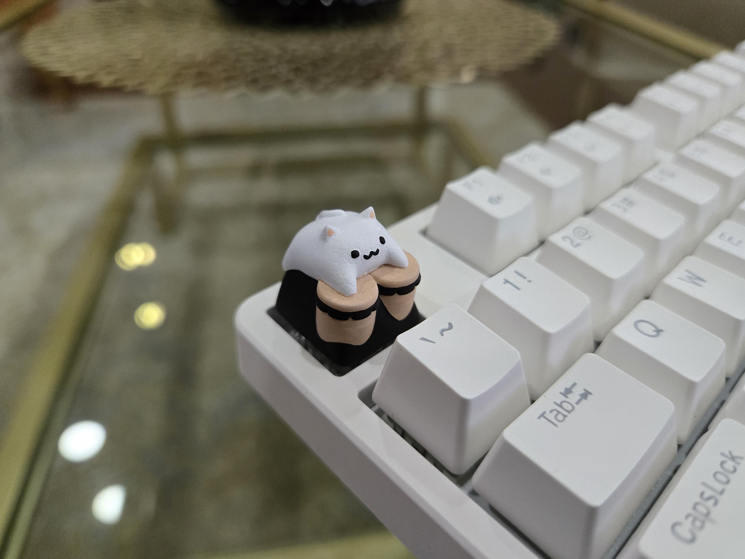 Bongo Cat Keycap - Hand Painted, Cute Keycap Designs, Cherry MX