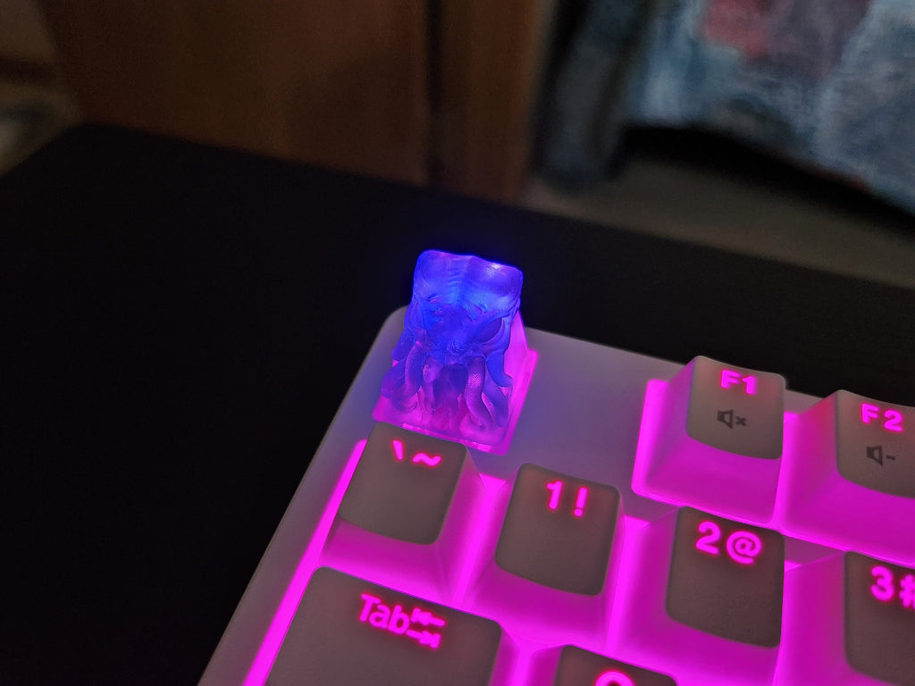 Cthulu Keycap - Clear Transparent Cute Keycap Designs, Cherry MX, Multiple Colors