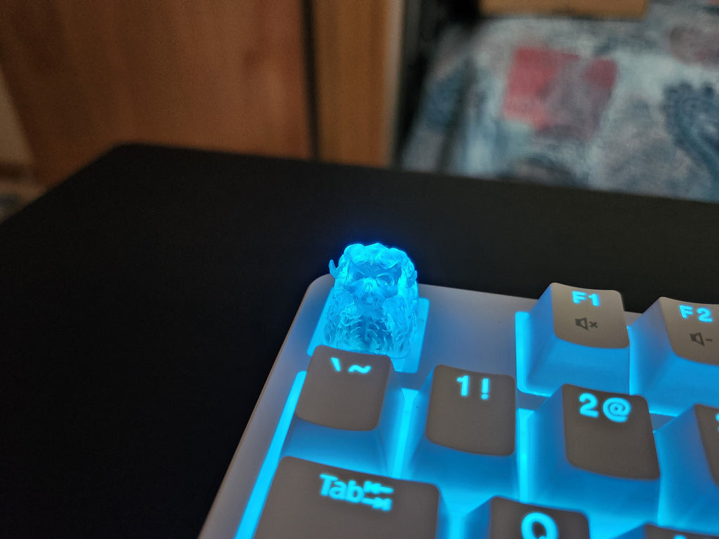 Demon Skull Keycap - Clear Transparent Cute Keycap Designs, Cherry MX, Multiple Colors
