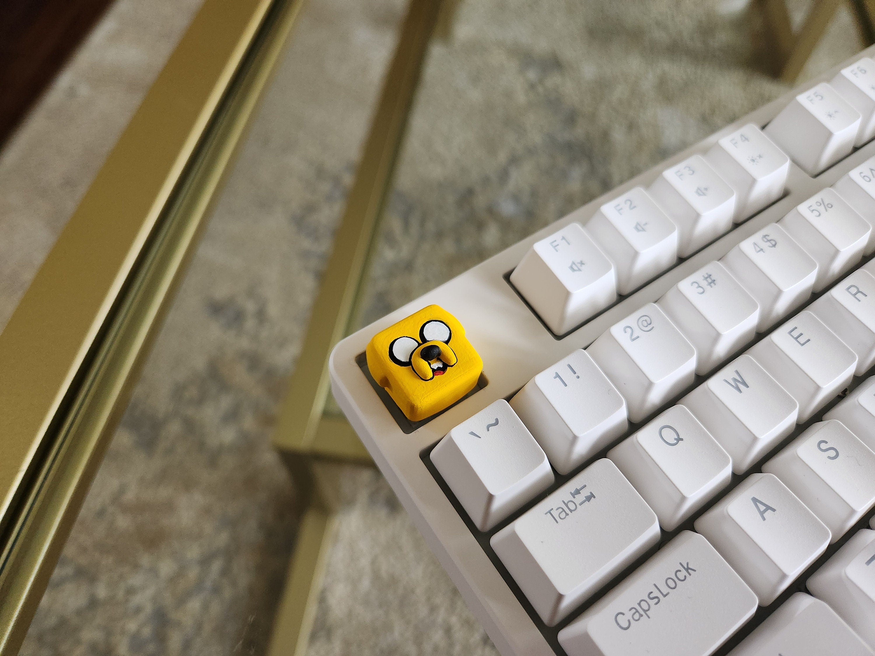 Adventure Time Jake Keycap - Hand Painted, Cute Keycap Designs, Cherry MX