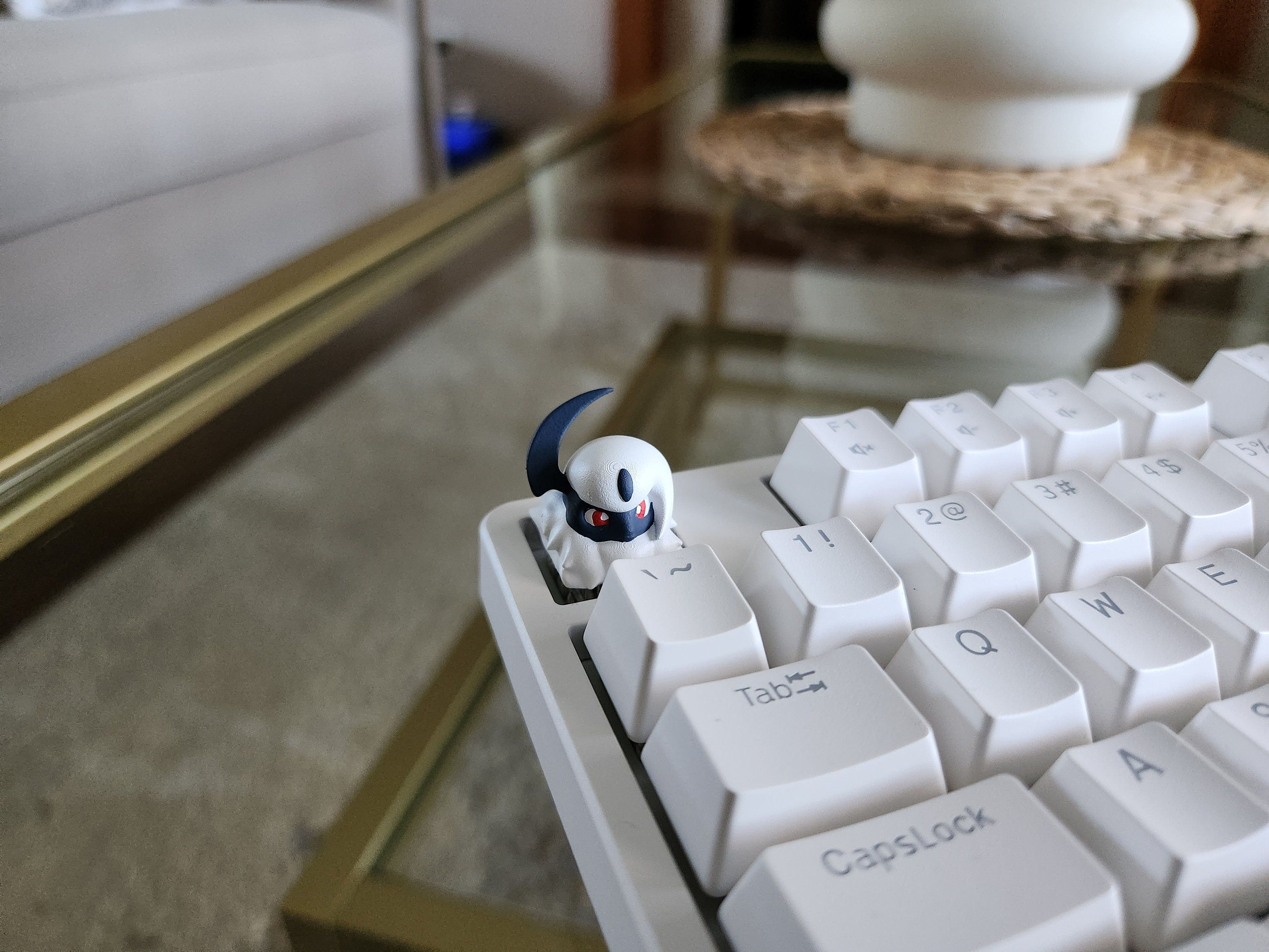 Anime Absol Keycap - Hand Painted Cute Keycap Designs, Cherry MX