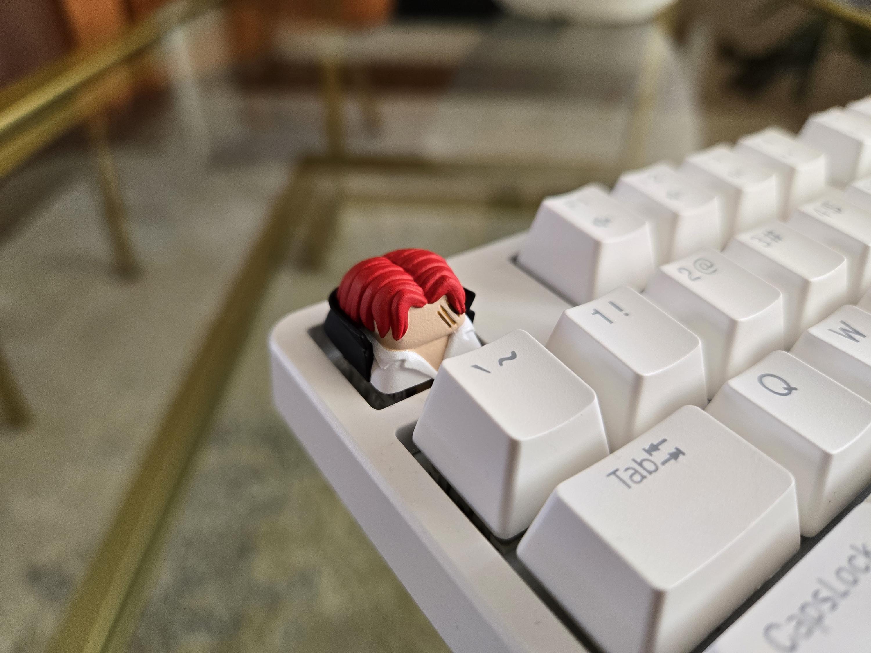 Red-Haired Shanks Fanart Keycap - Hand Painted Cute Keycap Designs, Cherry MX