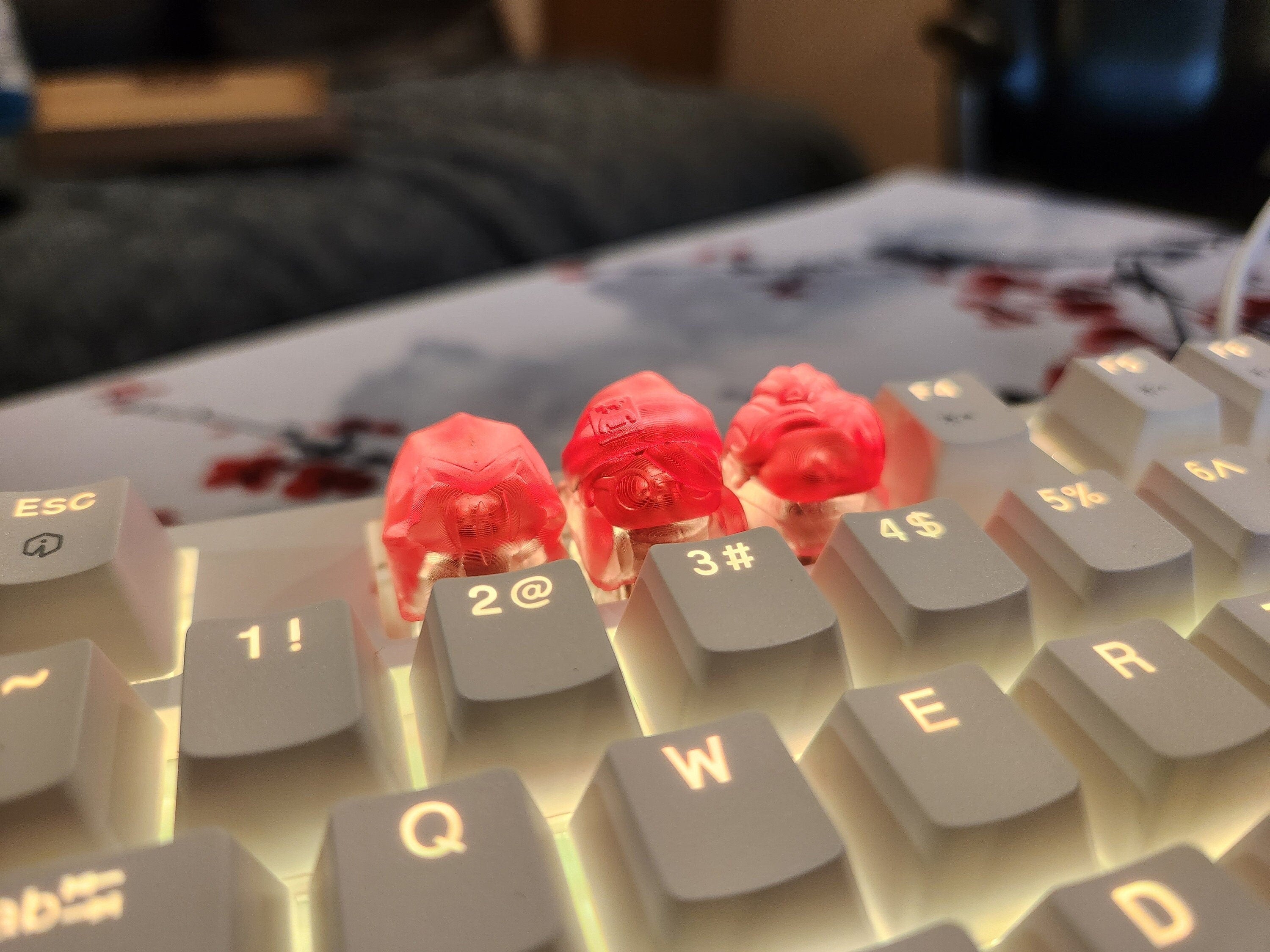 Video Game Keycap - Clear Transparent Cute Keycap Designs, Cherry MX, Multiple Colors, Hiko3D