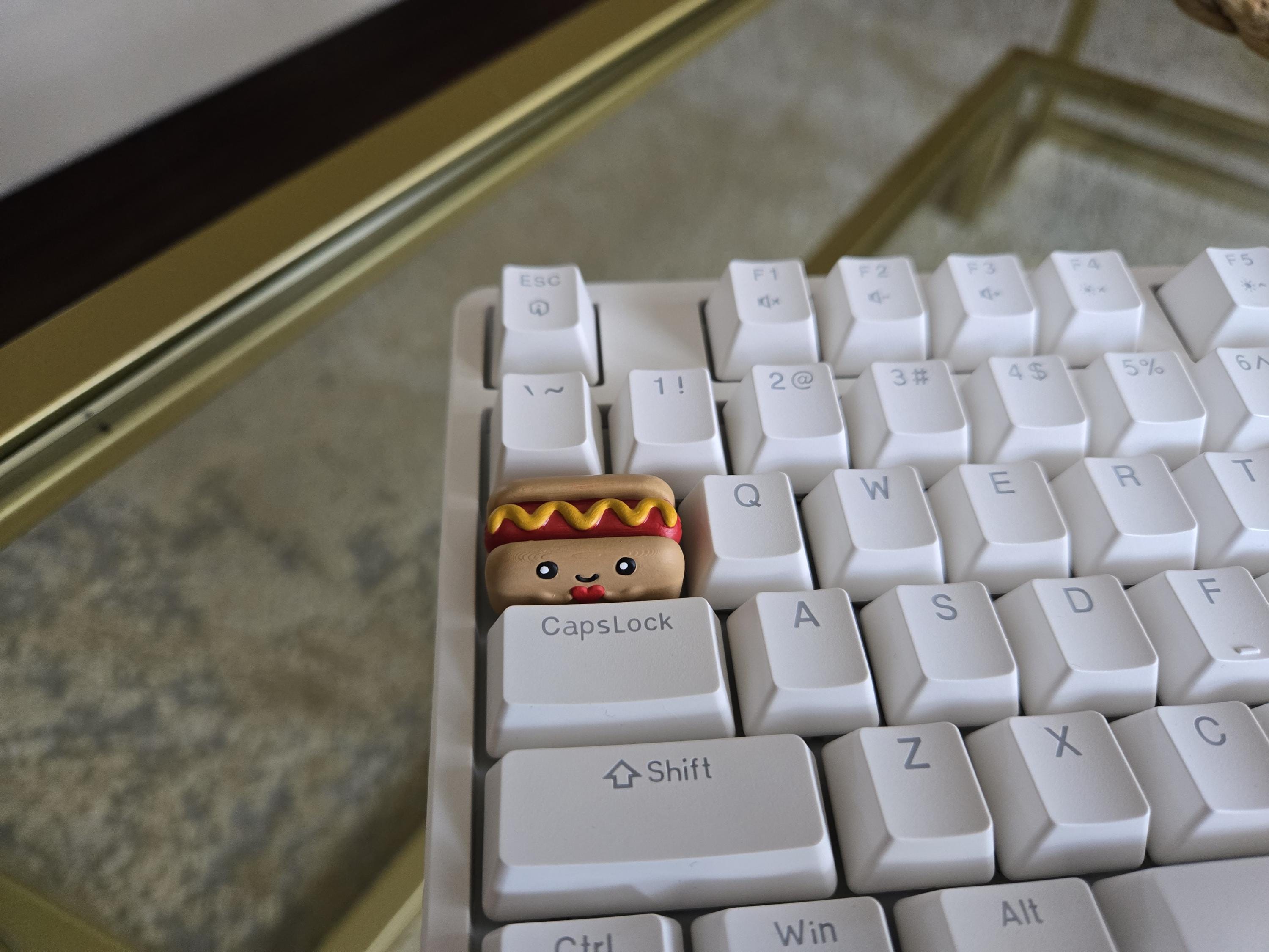Hotdog Food Keycap - Hand Painted Cute Keycap Designs, Cherry MX