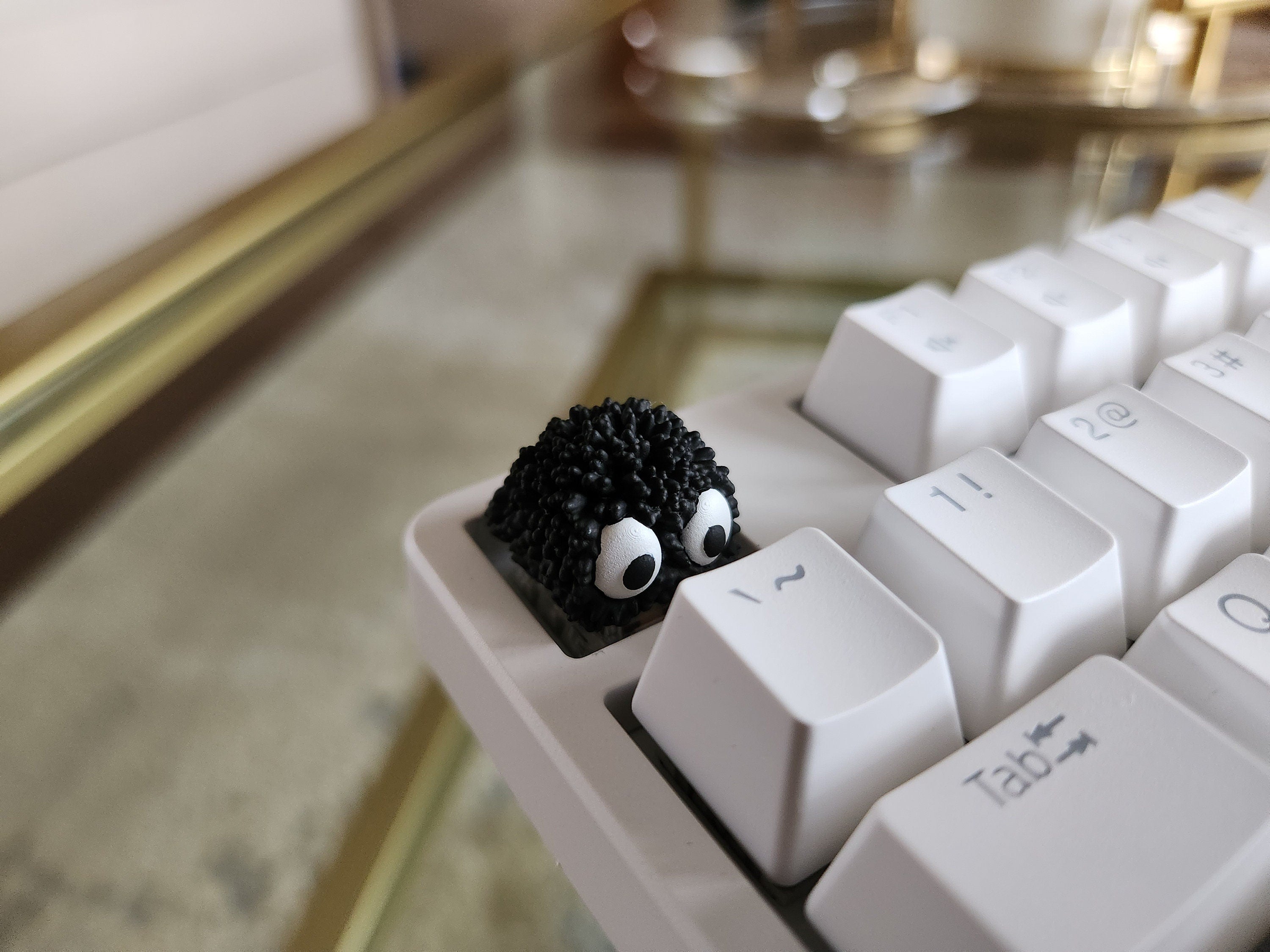 Soot Sprite Keycap - Hand Painted Cute Keycap Designs, Cherry MX