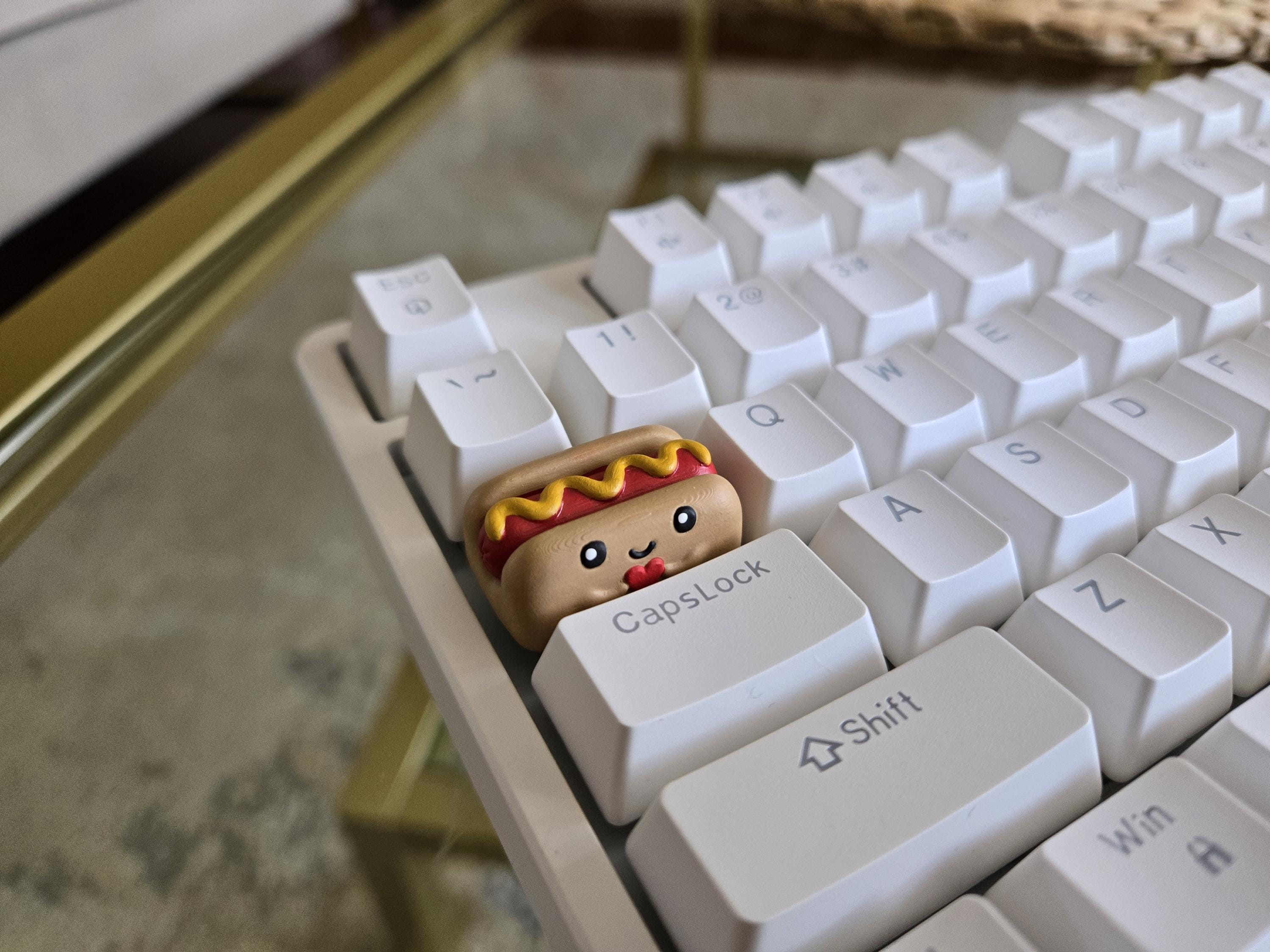 Hotdog Food Keycap - Hand Painted Cute Keycap Designs, Cherry MX