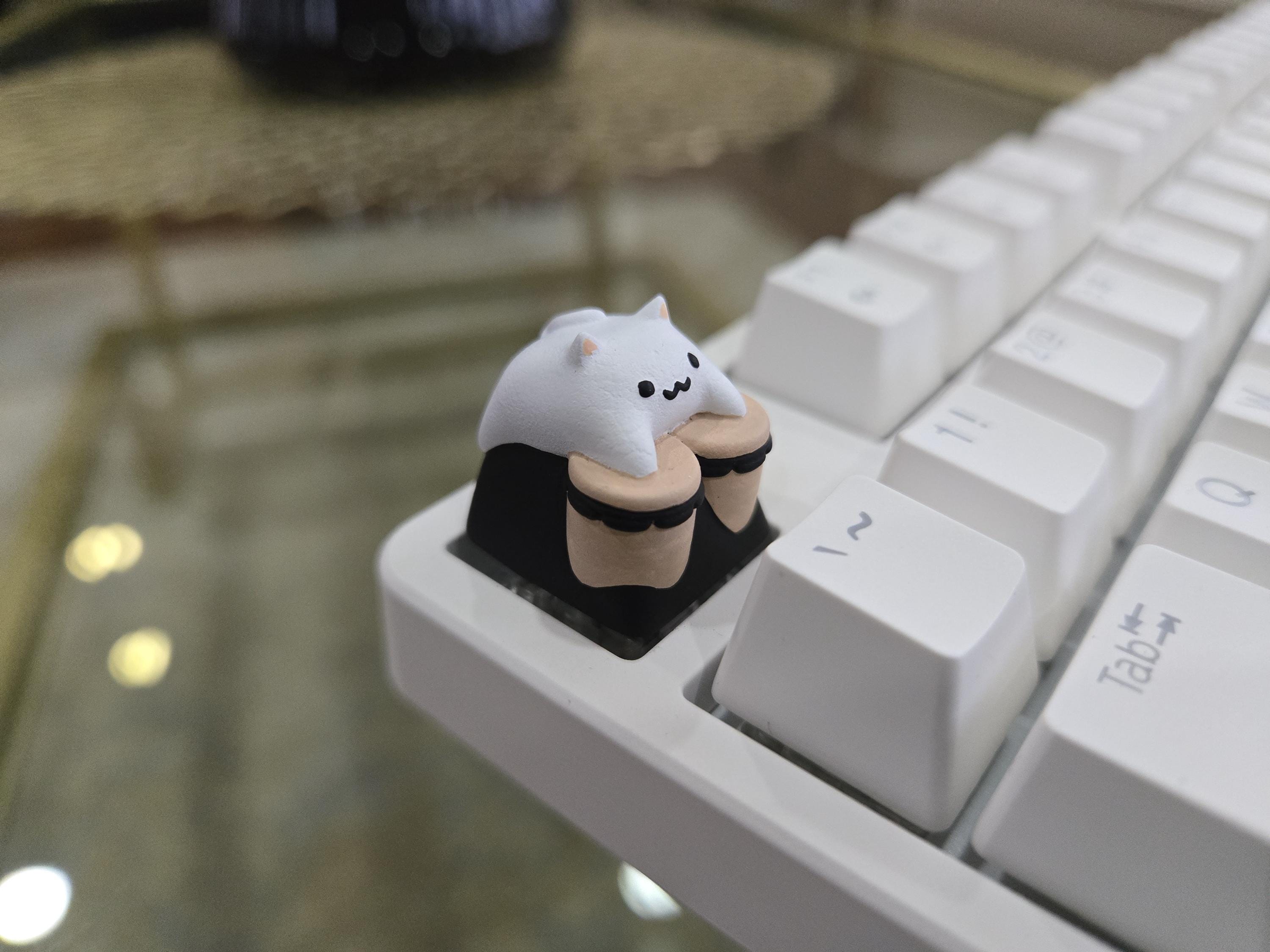 Bongo Cat Keycap - Hand Painted, Cute Keycap Designs, Cherry MX