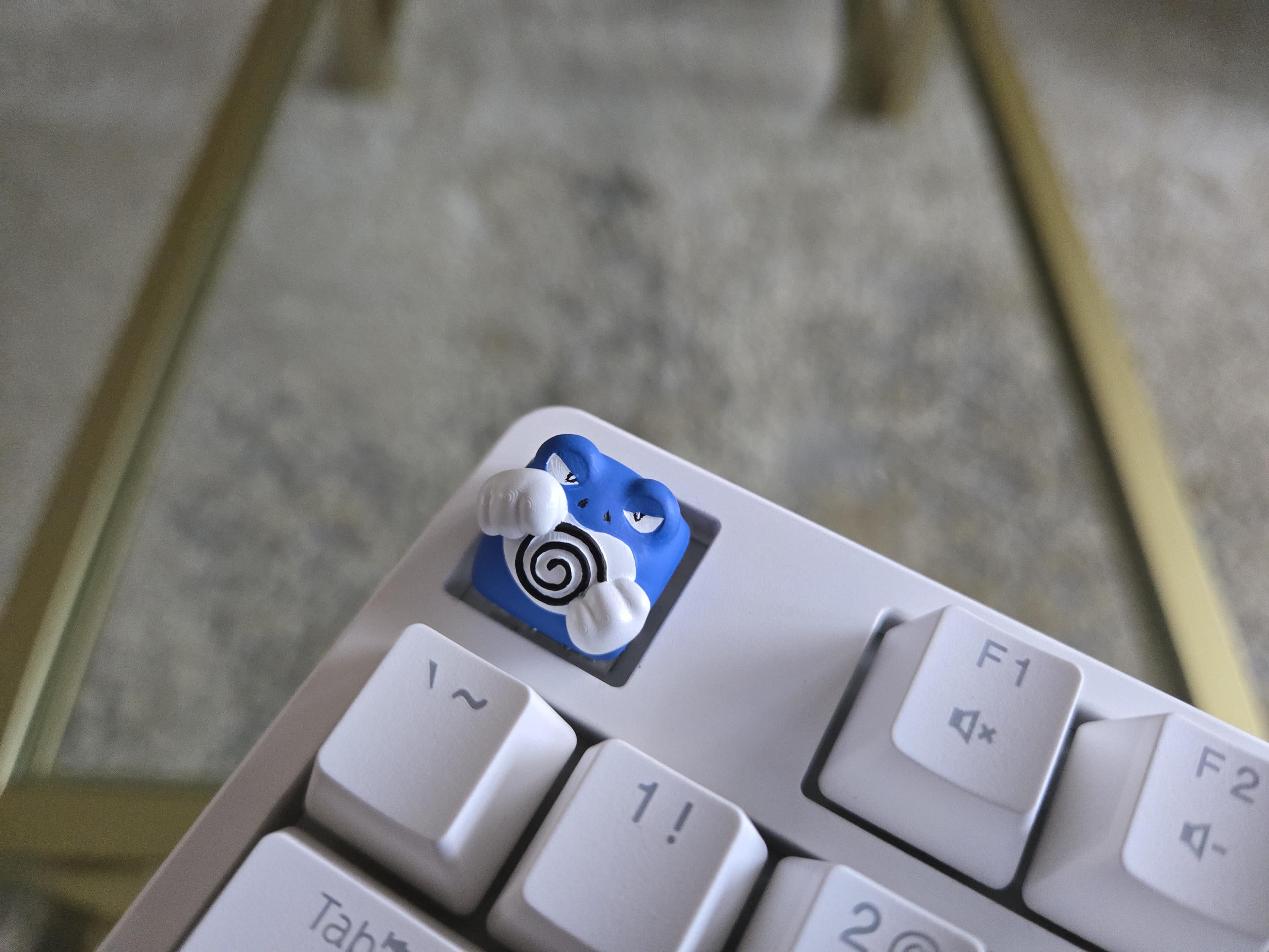 Anime Poliwrath Keycap - Hand Painted Cute Keycap Designs, Cherry MX