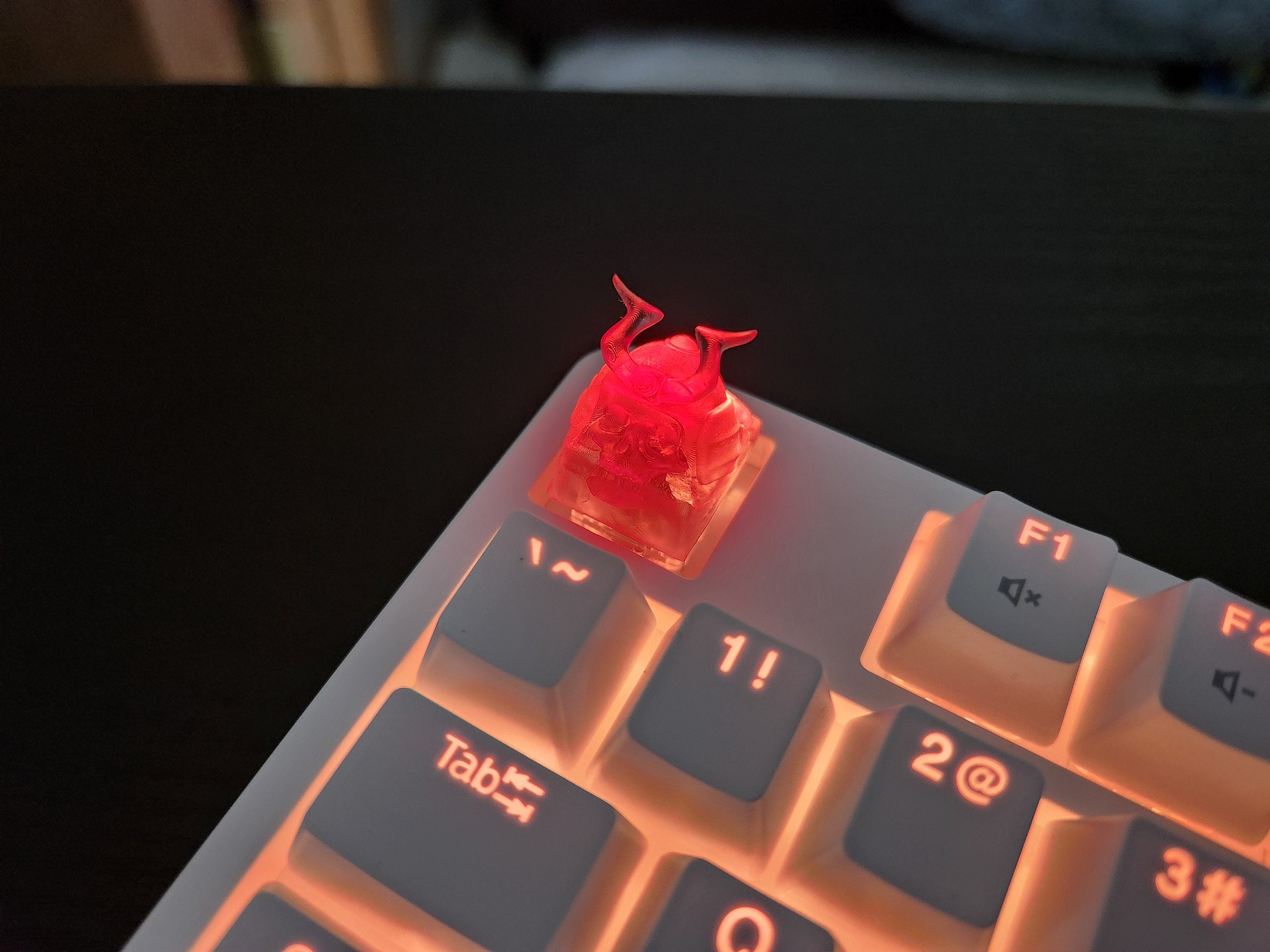 Skeleton Samurai Keycap - Clear Transparent Cute Keycap Designs, Cherry MX, Multiple Colors